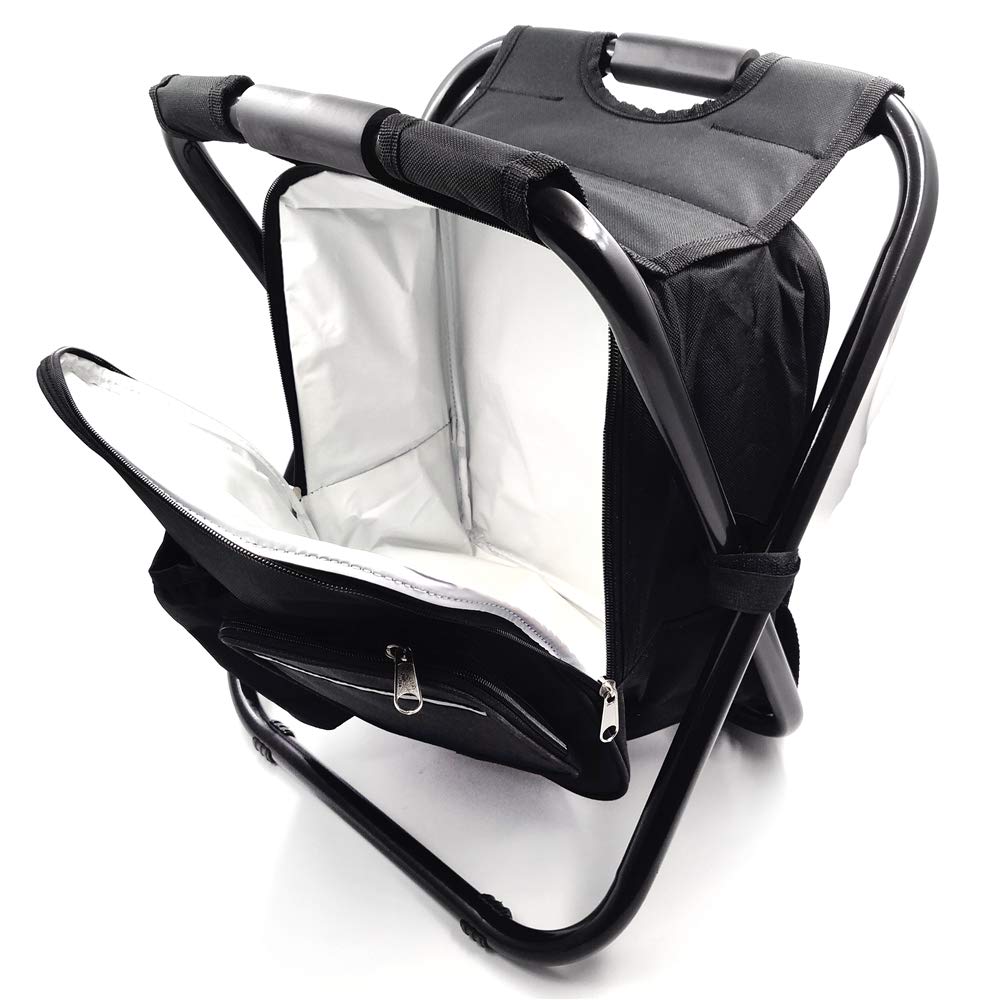 Portable Folding Stool with Insulated Cooler Backpack - Lightweight Camping Chair for Beach, Fishing, Hiking & Outdoor Adventures - Perfect for Picnics, Tailgating & Travel