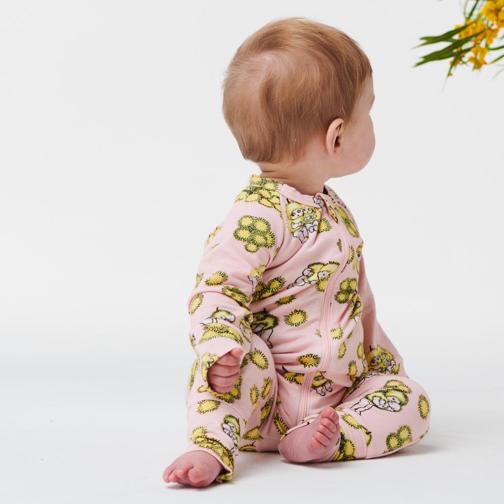 Wattle Dance Pink Organic Zip Romper - Soft Baby Jumpsuit for Boys & Girls | Perfect for Playtime, Outings & Photo Shoots