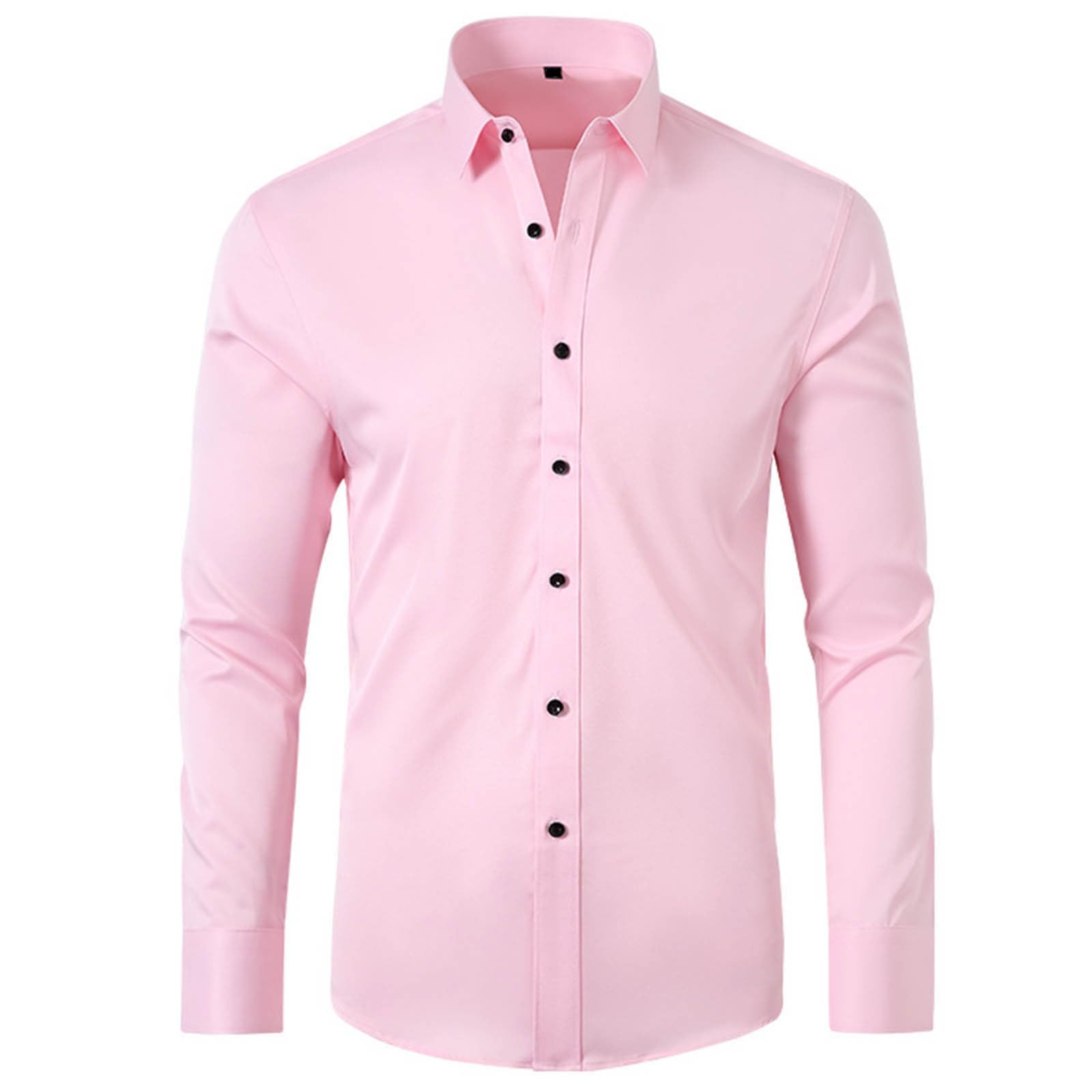Premium Men's Dress Shirts - 100% Cotton Long Sleeve Formal & Casual Shirt for Office, Business, Wedding & Everyday Wear - Solid Color Button Down Shirt for Men