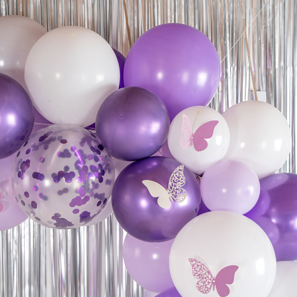 Balloonify Confetti Purple and White Balloon Arch Garland Kit - 124 Pieces Party Decorations for Birthdays, Weddings & Baby Showers