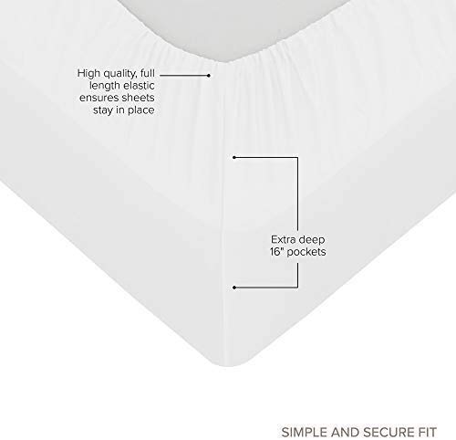 600 Thread Count Extra Deep Pocket Sheets 4-Piece Set - Fits 18