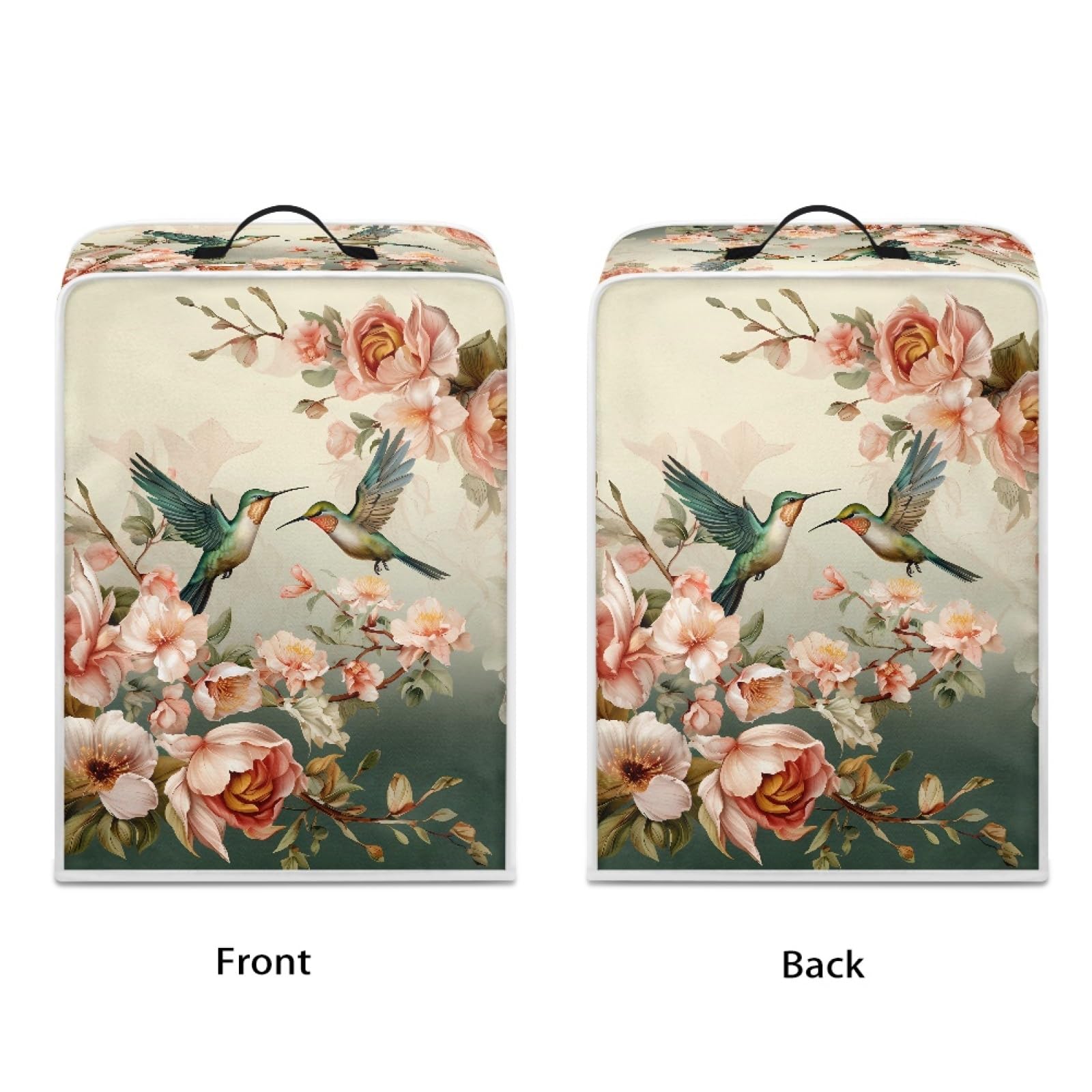 GLENLCWE Hummingbird Peony Waterproof Coffee Maker Cover - Dustproof & Washable Protective Cover for Keurig, Nespresso & Countertop Appliances | Foldable Kitchen Appliance Cover for Home & Office Use