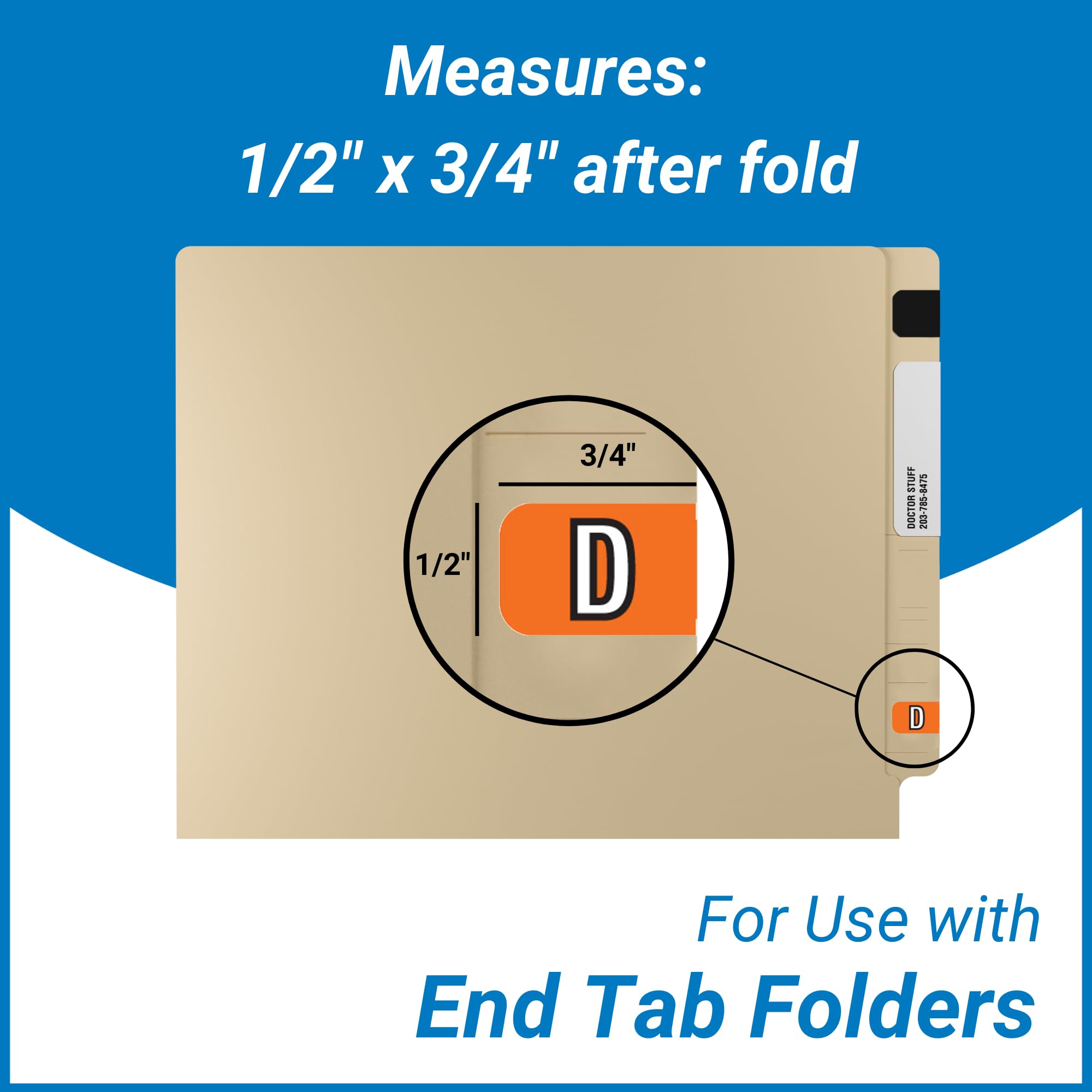 Doctor Stuff - File Folder Labels, Alphabet Letter Stickers A-Z with Mc, Compatible with Barkley FABAM-BAAM Series, 1/2