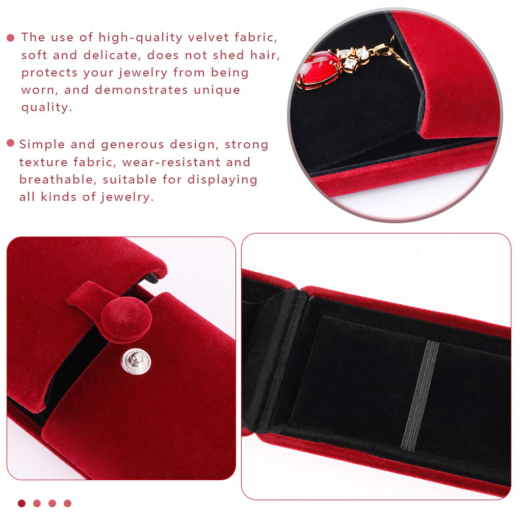 Velvet Flocked Jewelry Display Box - Rolin Roly Ring Gift Box for Wedding, Engagement, Birthday & Anniversary - Soft Jewelry Storage with Wine Red Color - Perfect for Proposals, Bridal Showers & Special Occasions