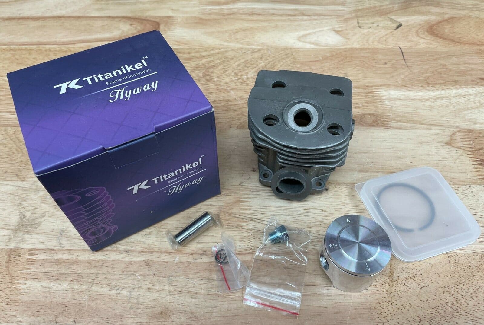 Hyway Titanikel Pop Up Cylinder Piston Kit for Husqvarna 55 Chainsaw (46mm) - High Performance Replacement Part for Forestry & Wood Cutting