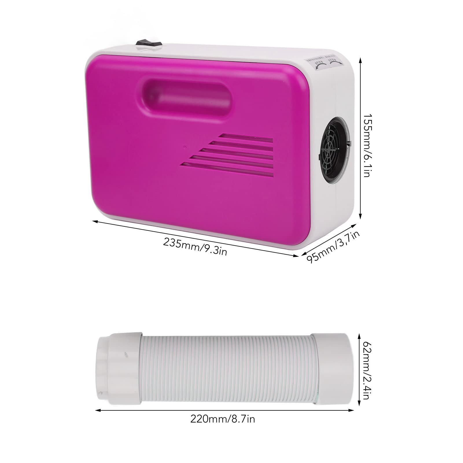 Portable Clothes Dryer - Compact Electric Garment & Shoe Dryer for Travel, Camping, Dorm - Fast Drying Underwear, Socks, Pet Hair - Energy Efficient Purple Laundry Dryer for Small Spaces & Apartments