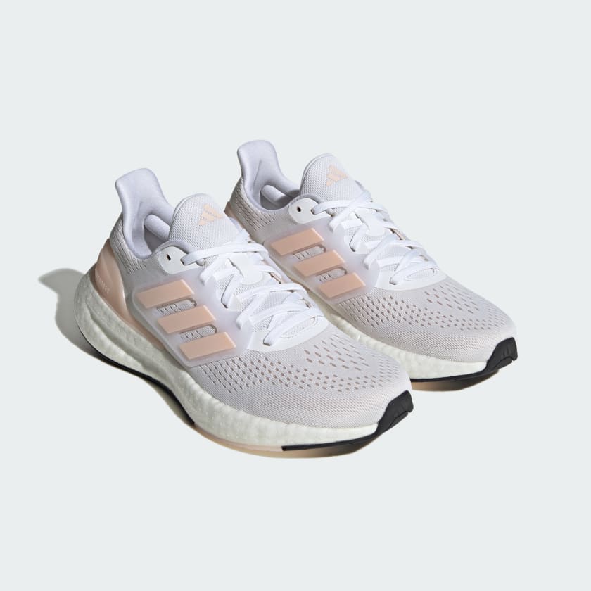 Adidas Women's Pureboost 23 Running Shoes - White & Pink | Lightweight Comfort for Jogging, Gym & Everyday Wear