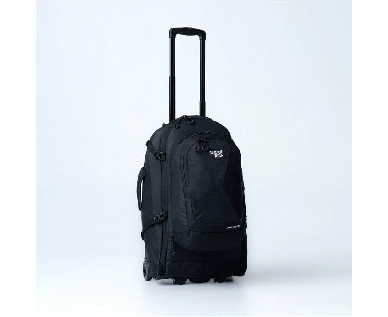 Black Wolf 65L (+20L) Grand Tour II Wheeled Duffel Bag with Backpack Straps & Deep Well - Perfect for Travel, Camping & Outdoor Adventures