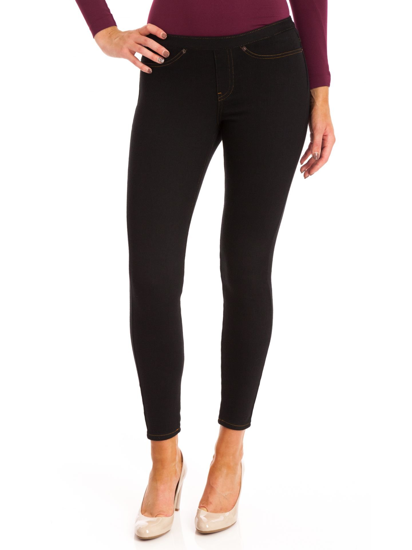 HUE Women's The Original High Waist Stretch Denim Leggings - Comfortable & Stylish for Everyday Wear, Work, and Casual Outings