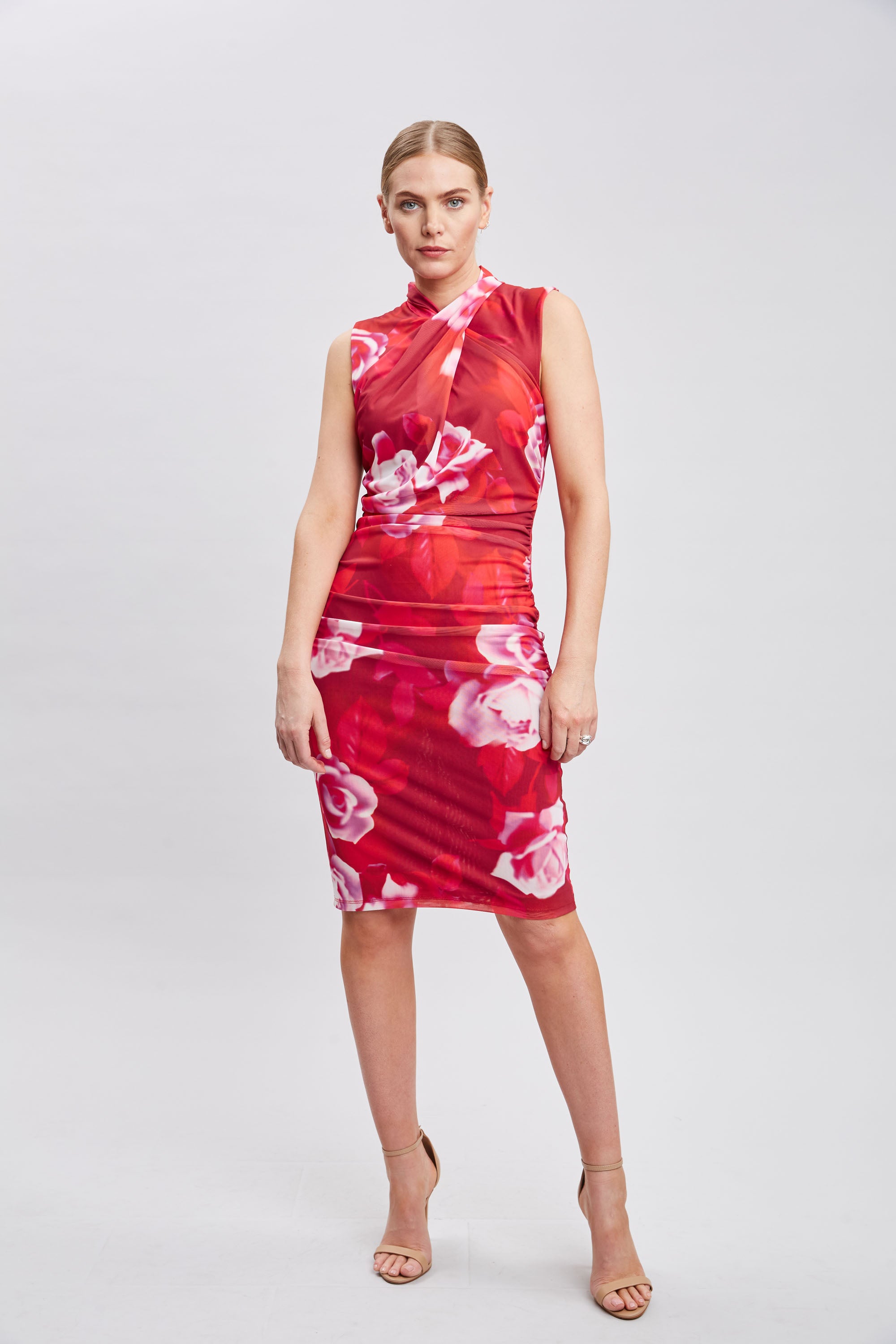 Elegant Moulin Rouge Twist Neck Dress for Women - Vintage Inspired Party & Evening Gown - Perfect for Date Night, Cocktail Parties & Special Occasions