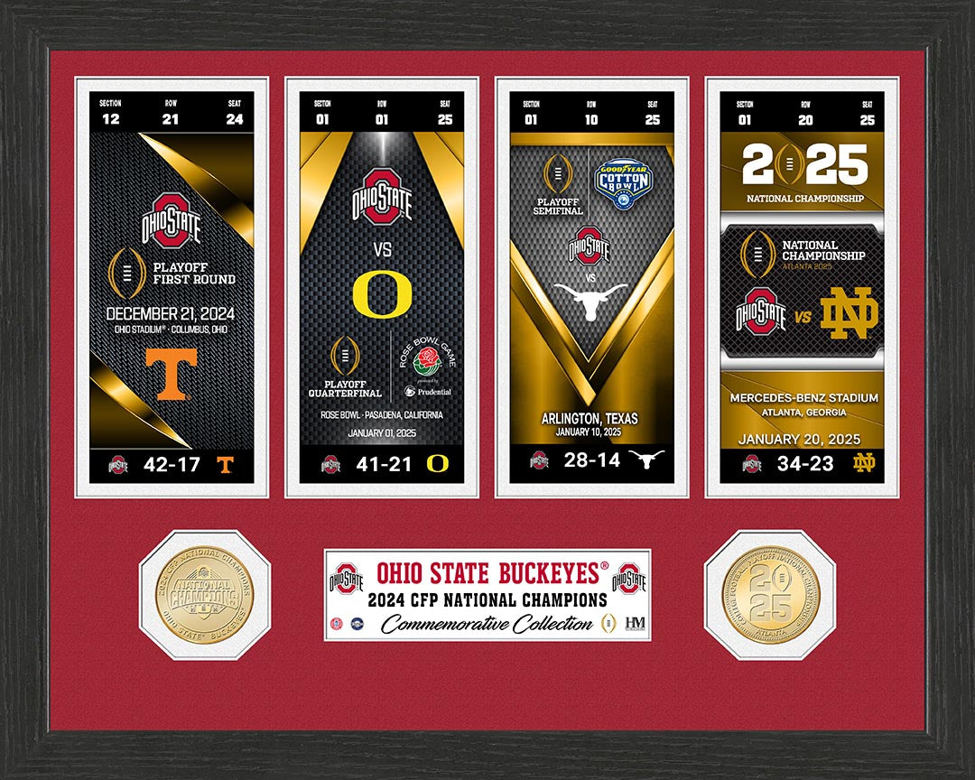 Ohio State Buckeyes 2024-25 CFP Championship Commemorative Ticket Collection & Bronze Coin Photo Mint Set - Perfect for Football Fans, Collectors, and Game Day Decor