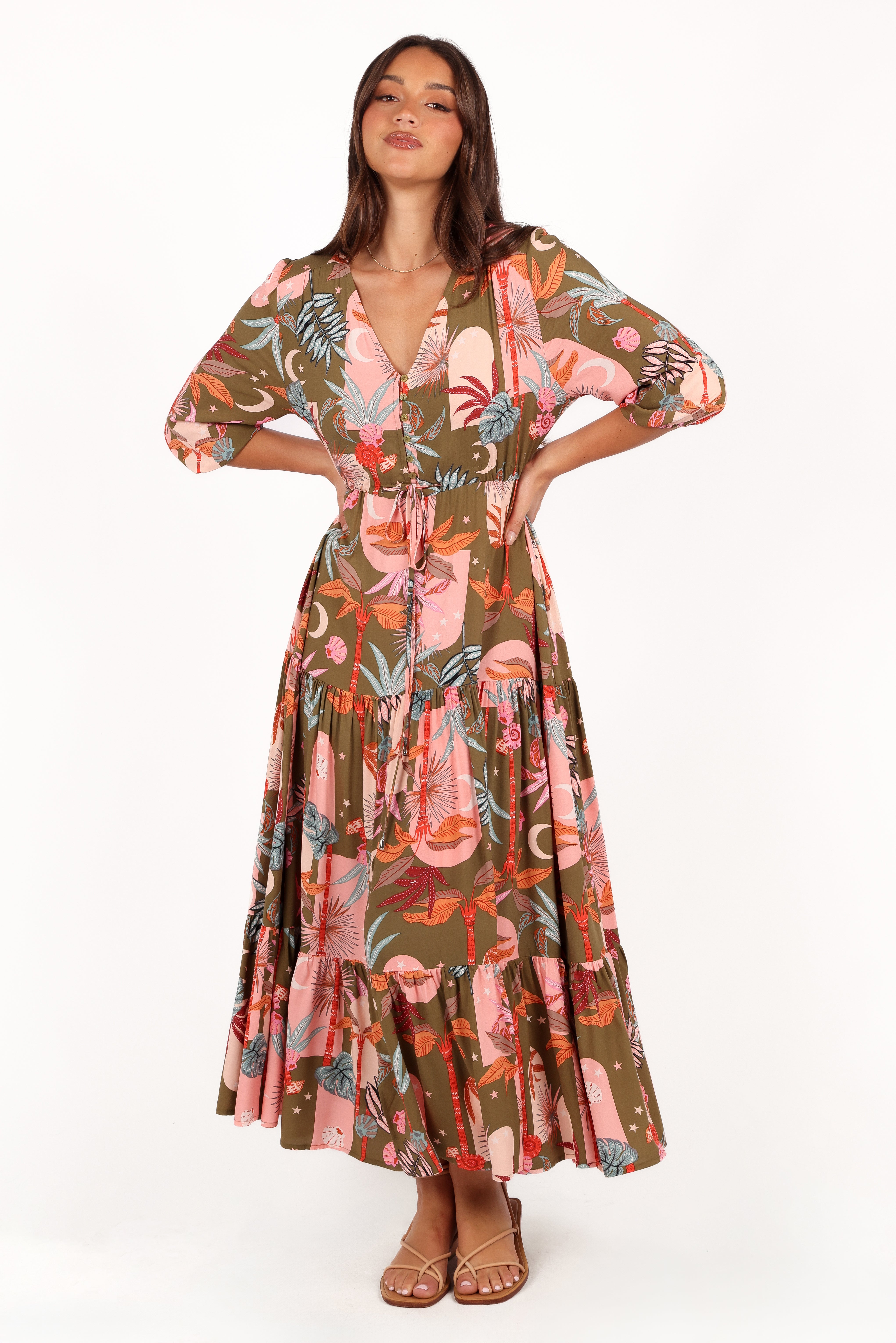 Kelda Women's Green Multi Floral Print Dress - Perfect for Summer Outings, Beach Vacations & Casual Wear