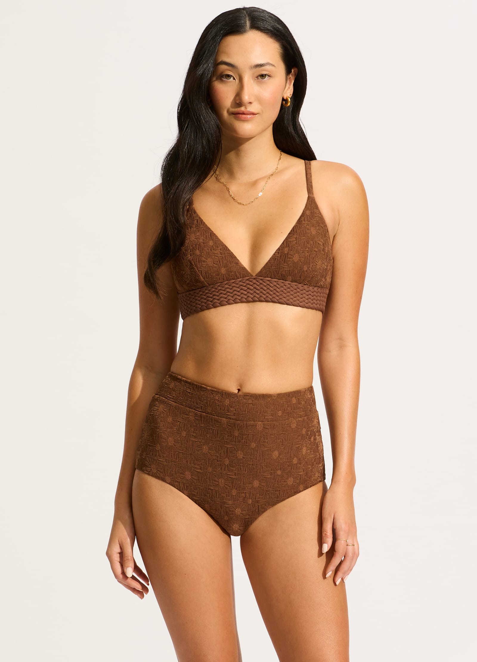 Marloe High Waisted Bikini Bottom - Tiramisu Color | Women's Swimwear for Beach, Pool & Summer Vacation