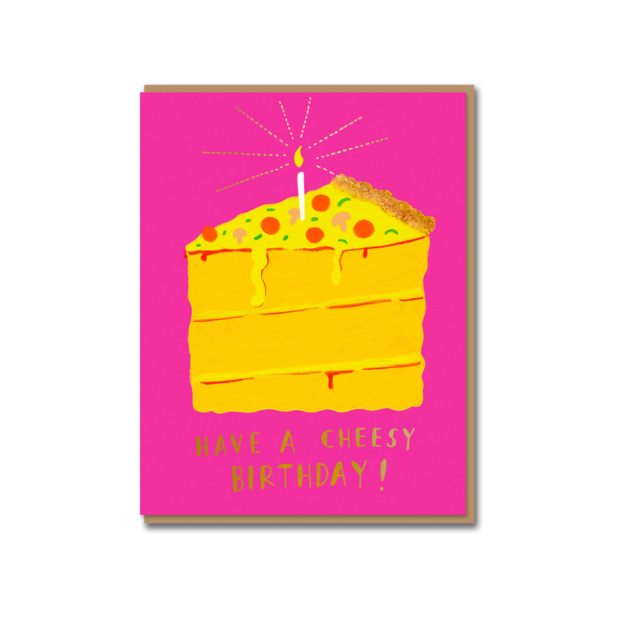 Funny Pizza Cake Birthday Card - Unique Greeting Card for Pizza Lovers - Perfect for Birthdays, Anniversaries & Special Occasions