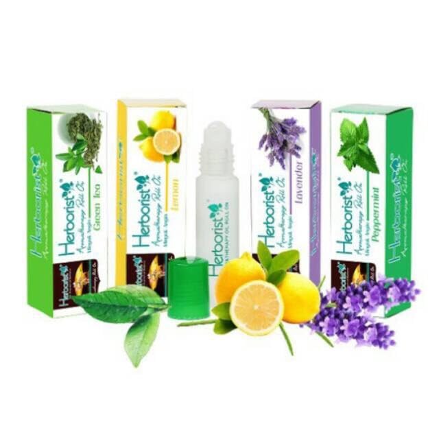 Herborist Green Tea Aromatherapy Roll-On 10ml - Relaxing Essential Oil for Stress Relief & Sleep, Perfect for Travel, Office & Home Use