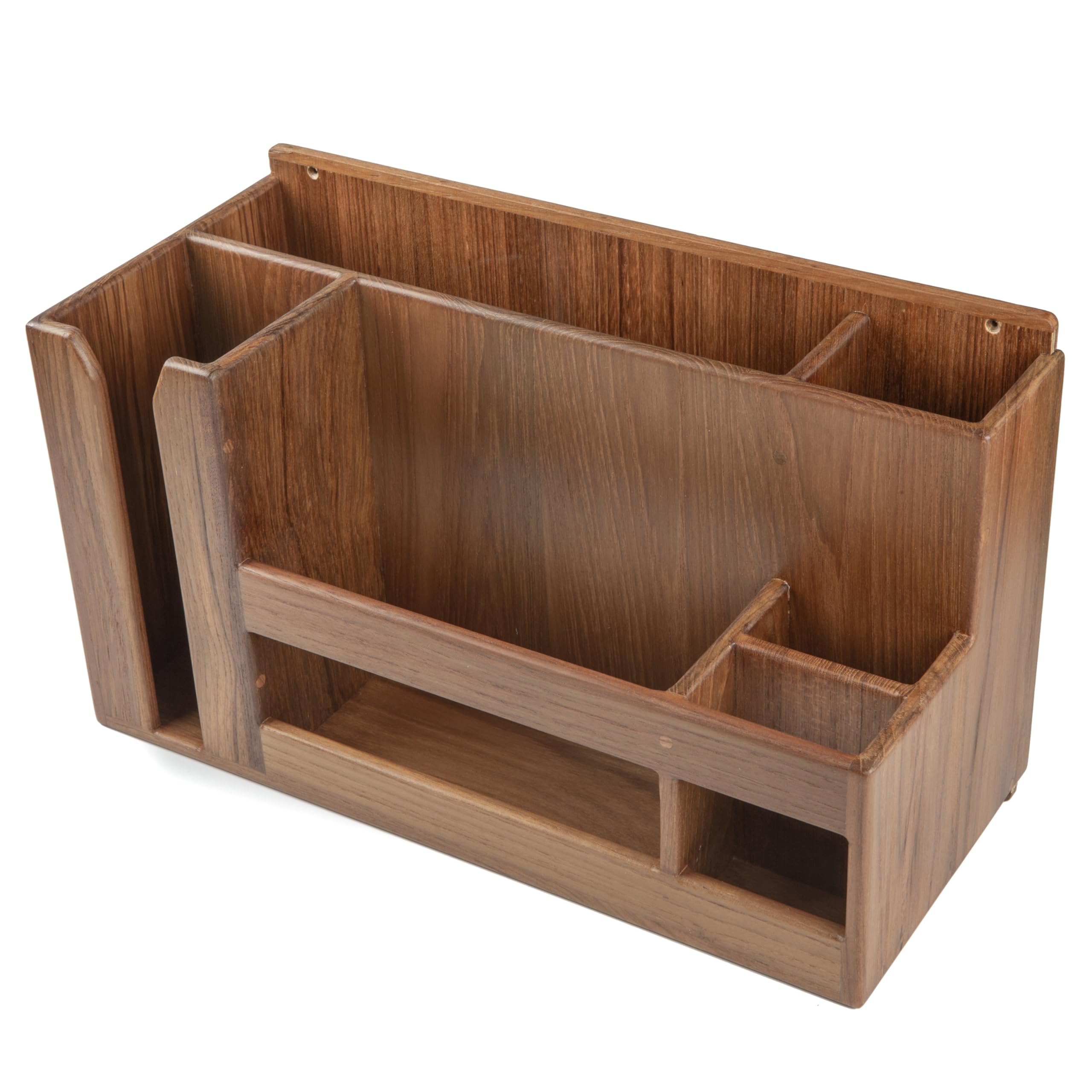Whitecap 62404 Teak Dish Cup Utensil Holder - Premium Wooden Kitchen Organizer for Dishes, Cups & Utensils - Perfect for Countertop Storage in Kitchen, Dining Room or Outdoor Entertaining