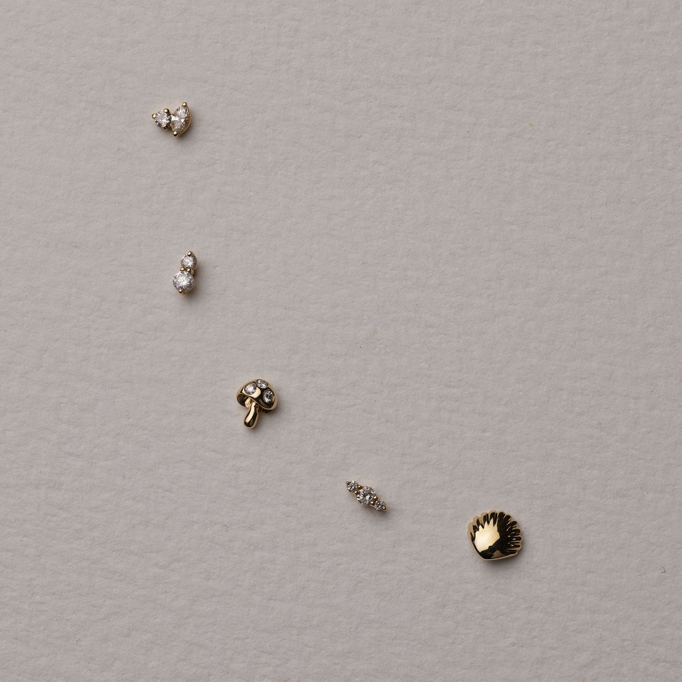 10k Gold Micro Shell Helix Single Stud Earring - Dainty & Hypoallergenic Earrings for Cartilage, Tragus, or Helix Piercing - Perfect for Everyday Wear & Gift Giving