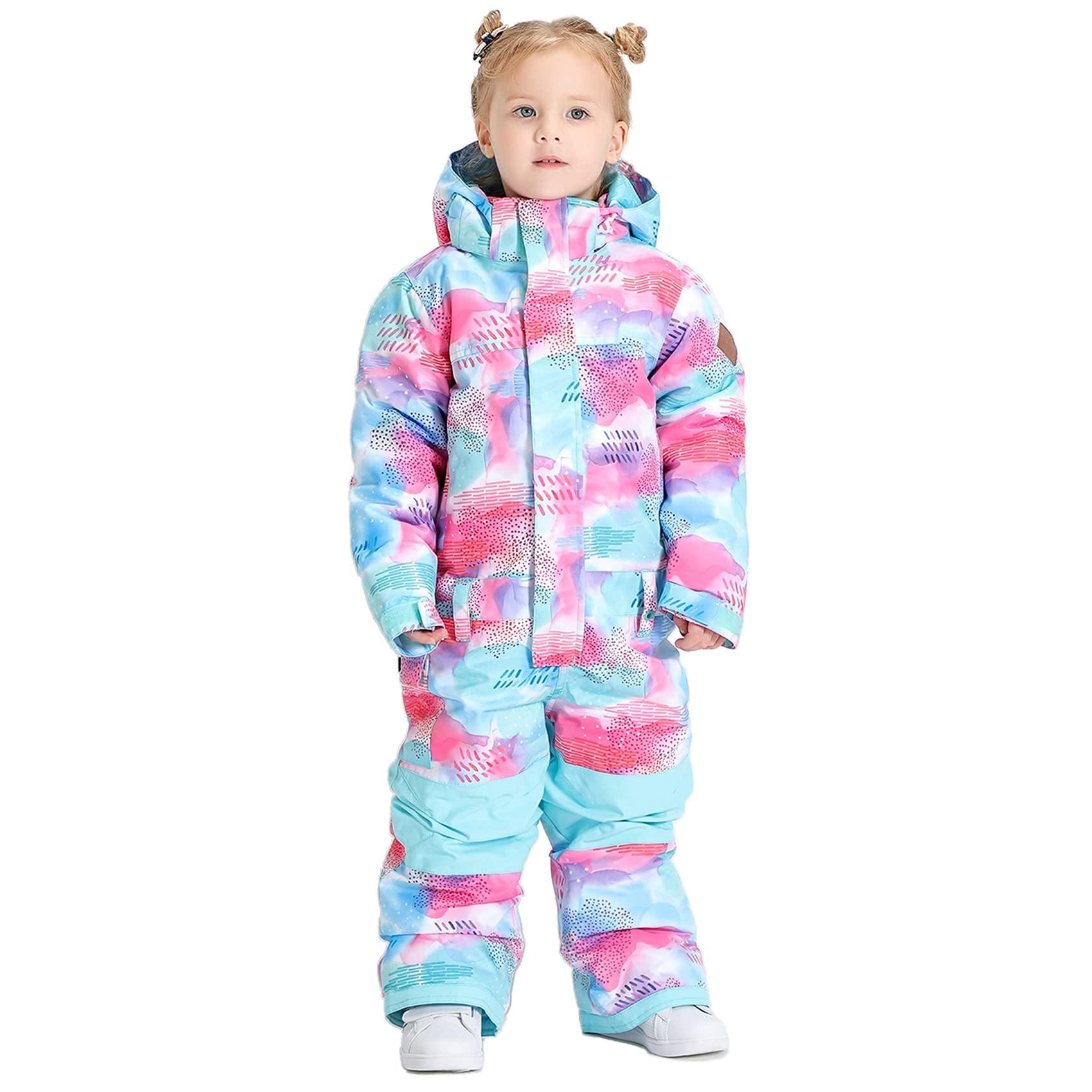 **Sunflower666 Kids' One Piece Ski Jumpsuit - Waterproof Winter Snowsuit for Boys & Girls - Warm Snowboarding Outfit for Skiing & Outdoor Play**