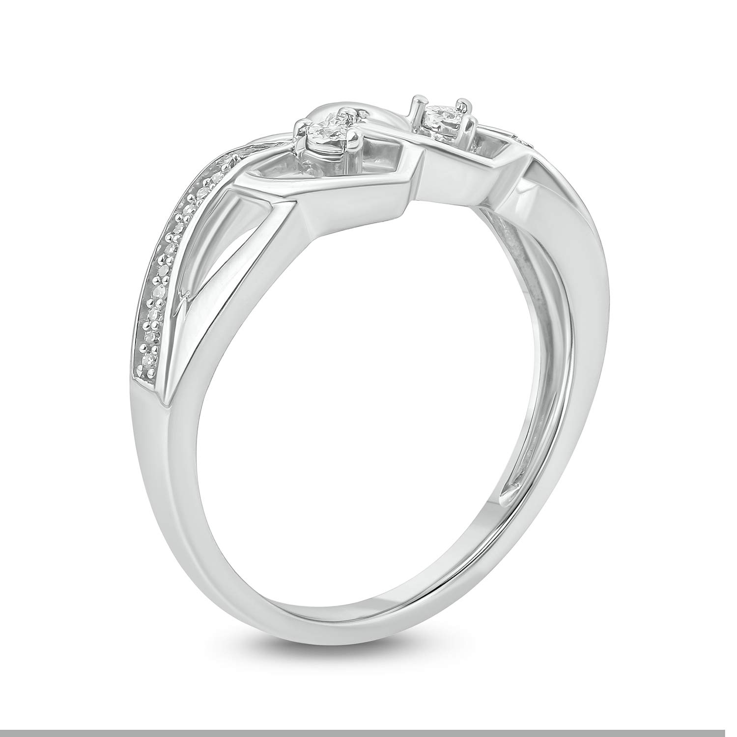 Sterling Silver Double Heart Promise Ring for Women - Interlocking Diamond Love Ring, Anniversary & Valentine's Gift for Wife, Girlfriend, Her | Perfect for Romantic Occasions, Proposals, and Special Celebrations