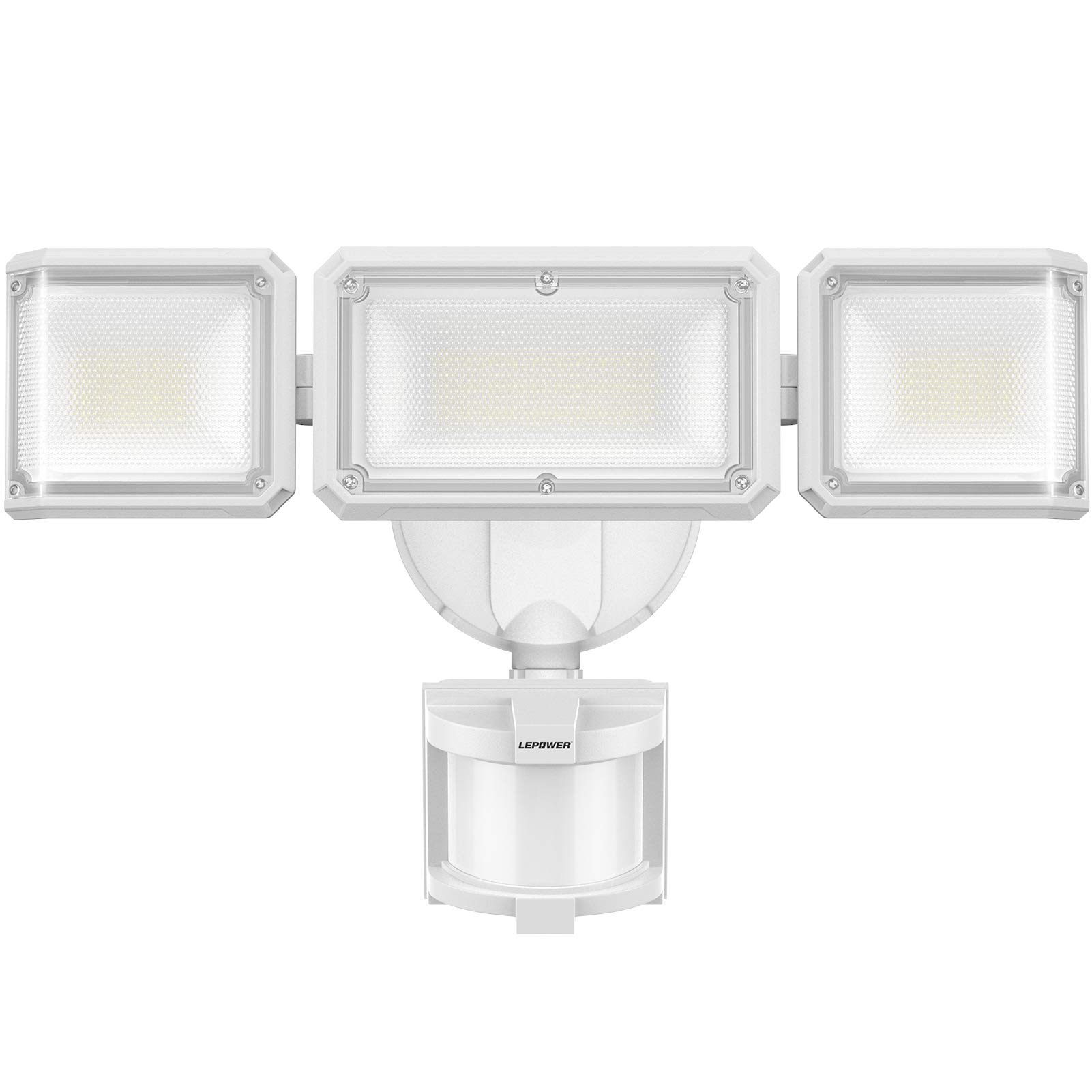 **LEPOWER 45W LED Flood Light with Motion Sensor - 4800LM Bright Security Light, Dusk to Dawn, 3 Modes, 5000K Daylight White, IP65 Waterproof - Ideal for Garage, Yard, Porch, and Outdoor Security Lighting (White)**