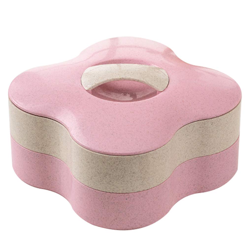 Yarnow 4-Compartment Appetizer Serving Tray - Pink Snack Platter for Cookies, Fruit, Candy | Party, Picnic, Buffet Food Display & Storage Dish