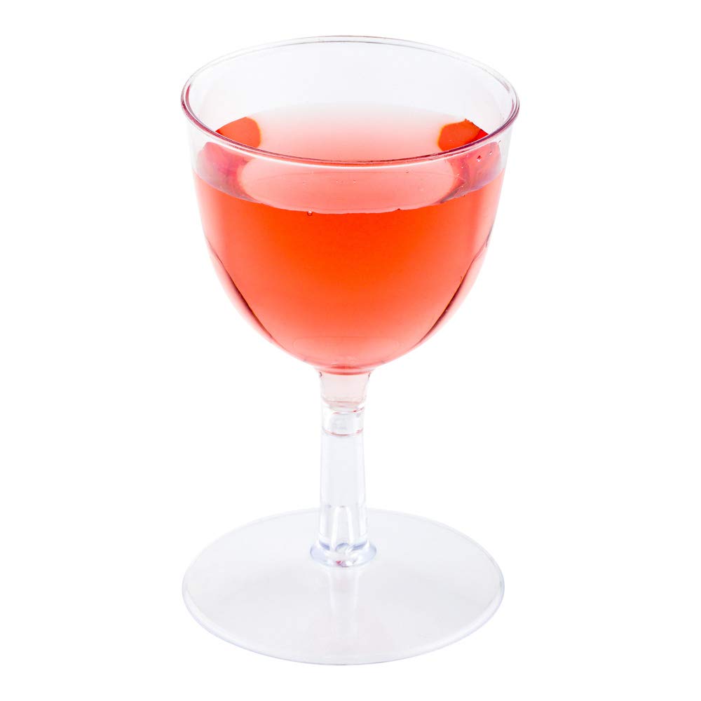100-Pack 2 oz Disposable Plastic Wine Glasses - Clear, Recyclable & Crack-Resistant Mini Wine Goblets for Parties, Weddings & Events | Perfect for Cocktail Receptions, Wine Tastings & Catering Services