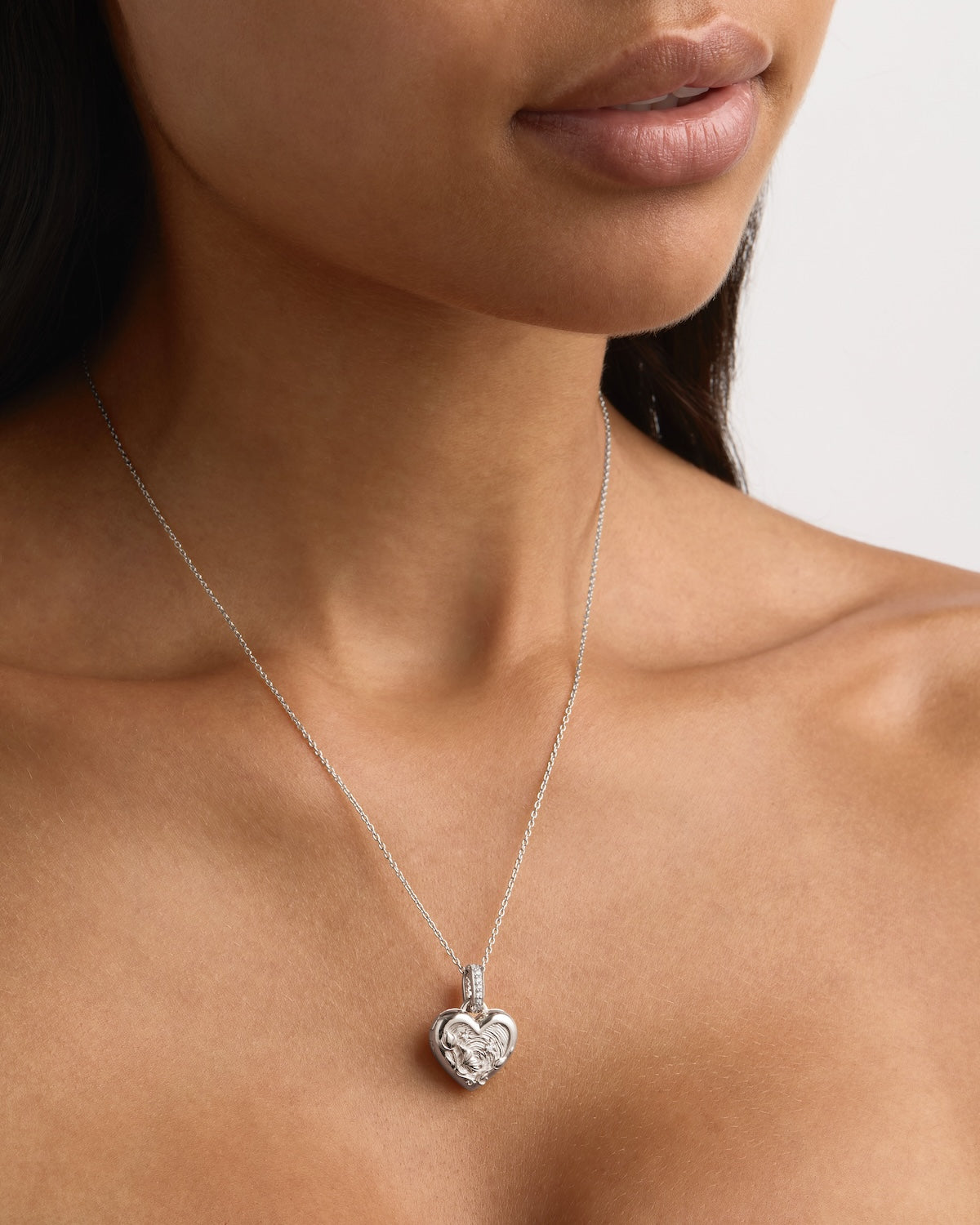 Beautiful Sterling Silver Blooming Together Small Heart Locket Pendant Necklace - Perfect Gift for Valentine's Day, Anniversary & Mother's Day