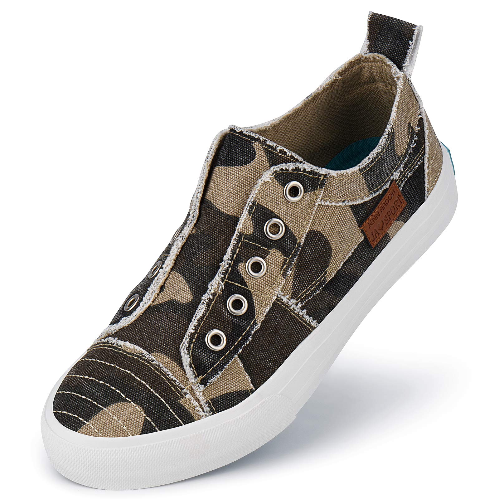 JENN ARDOR Women's Canvas Sneakers - Slip On & Lace Up Low Top Casual Shoes | Comfortable Walking Flats for Everyday Wear | Perfect for Work, Travel & Outdoor Activities