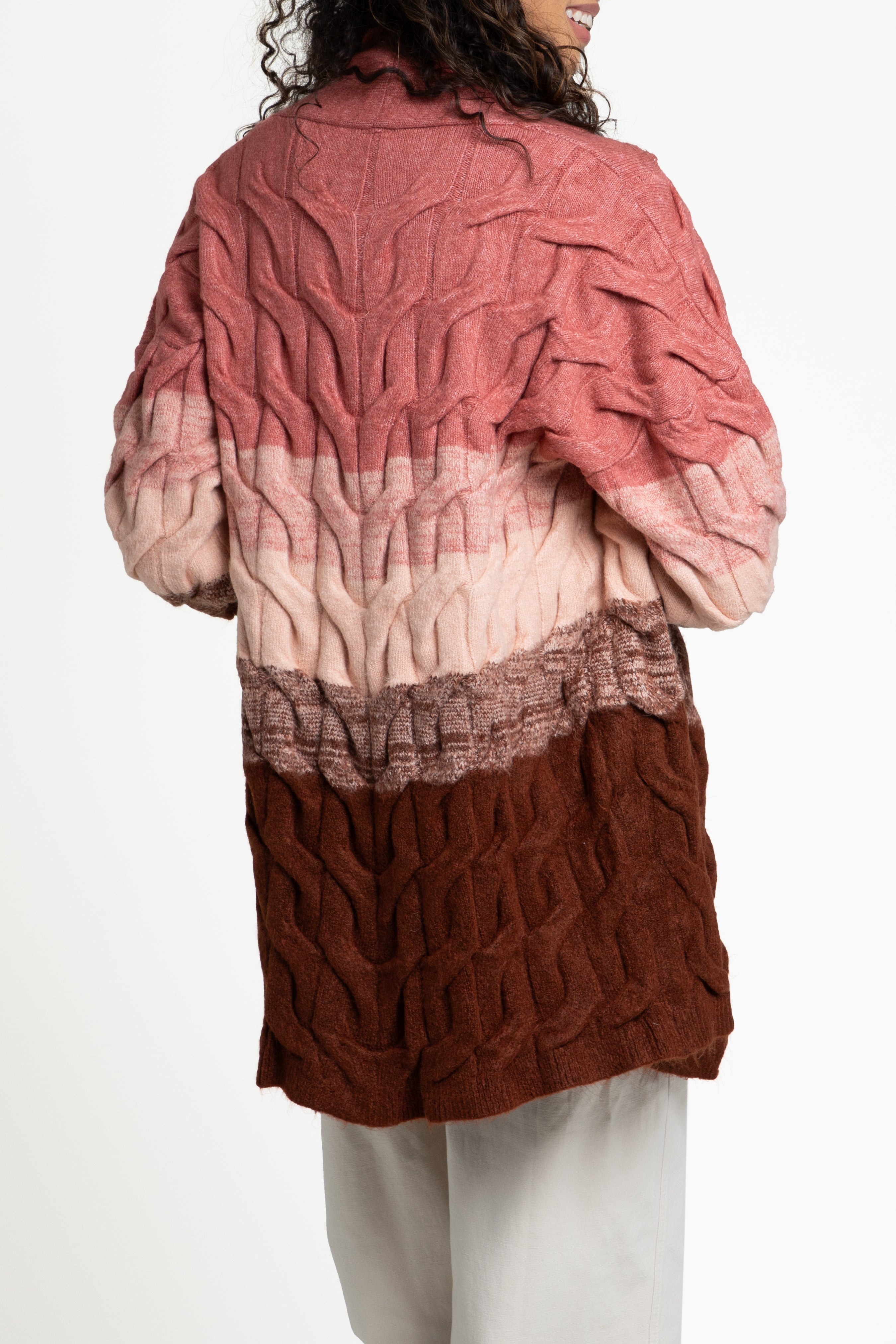 Stylish Cable Knit Color Block Cardigan for Women - Cozy Winter Sweater | Perfect for Office, Date Night & Casual Outfits