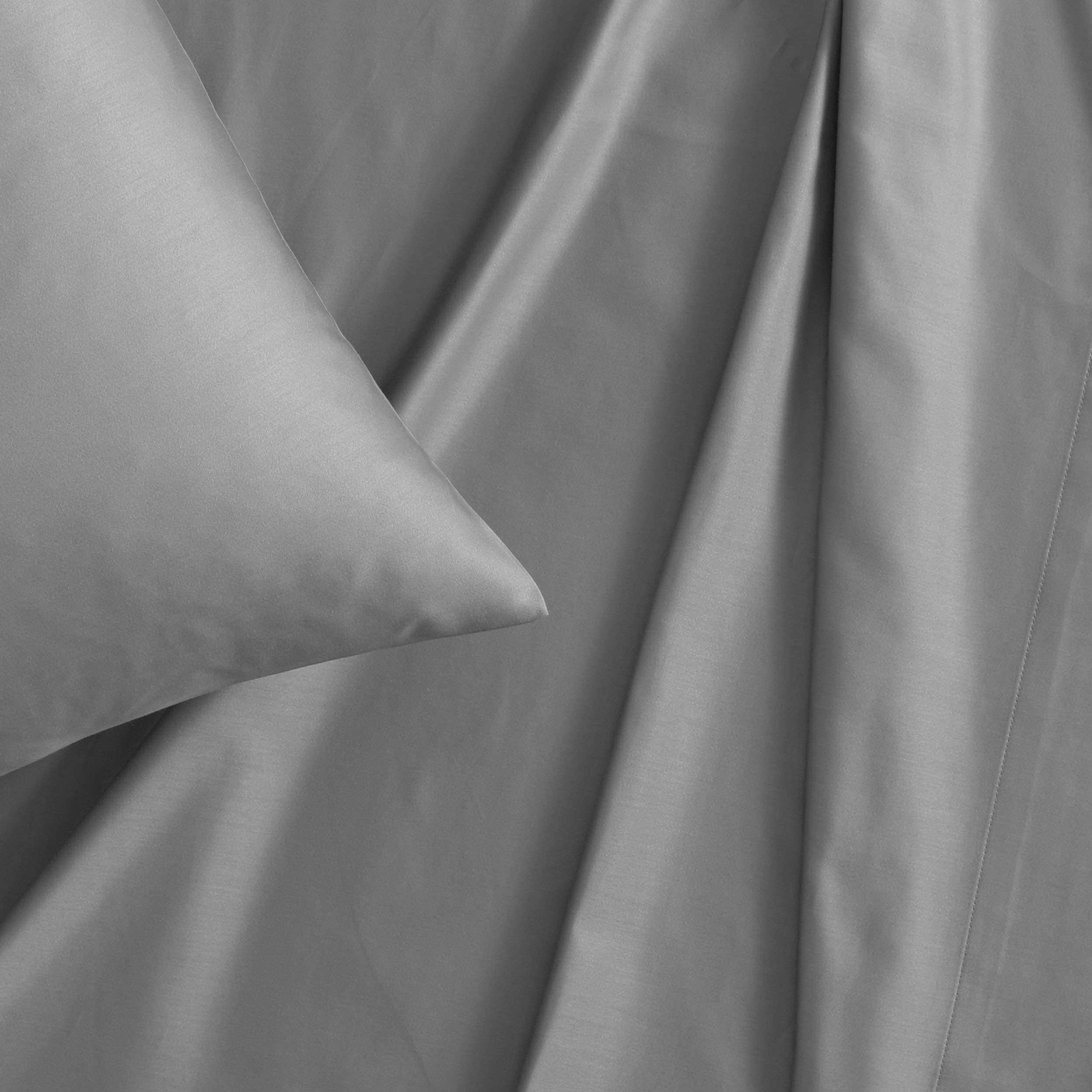 Vera Wang Queen Sheet Set - Luxury 800 Thread Count Sateen Cotton Bedding for Soft & Smooth Sleep (Steel Grey, 4-Piece) | Premium Home Decor for Master Bedrooms & Guest Rooms