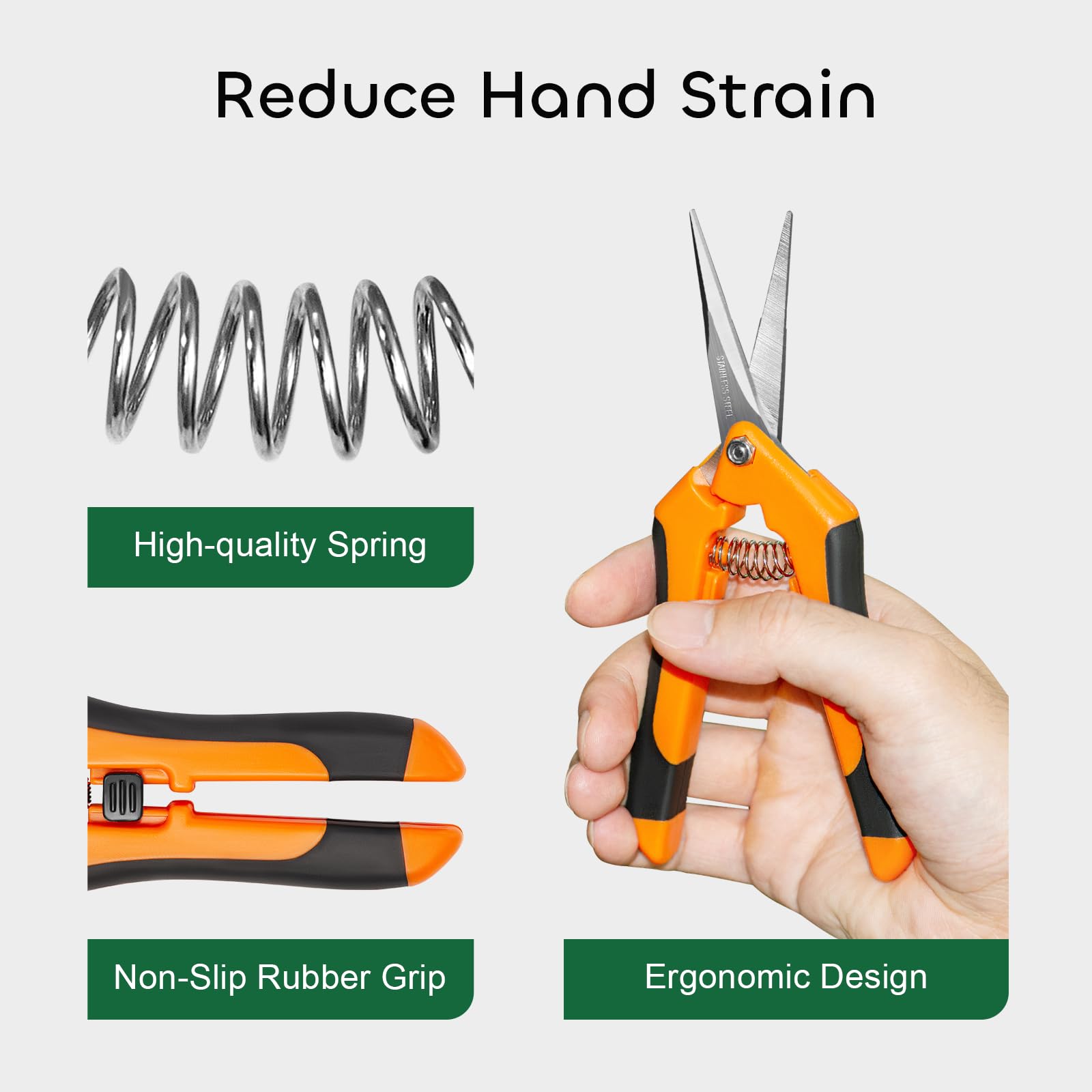 GROWNEER 3 Pack 6.5 Inch Professional Pruning Shears - Sharp Stainless Steel Blades Garden Scissors for Trimming Plants, Flowers, and Small Branches | Ideal for Gardening, Landscaping, and Indoor Plant Care