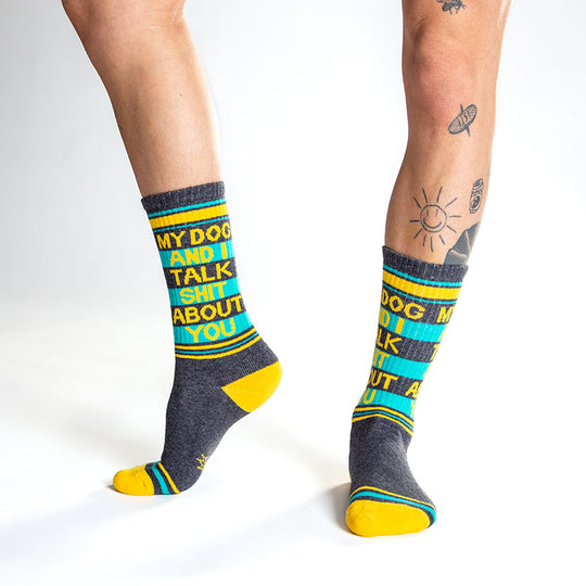 Funny My Dog and I Talk About You Novelty Socks - Cute Gumball Poodle Design - Perfect Gift for Dog Lovers & Pet Owners - Great for Casual Wear, Gifts, and Dog-Themed Parties