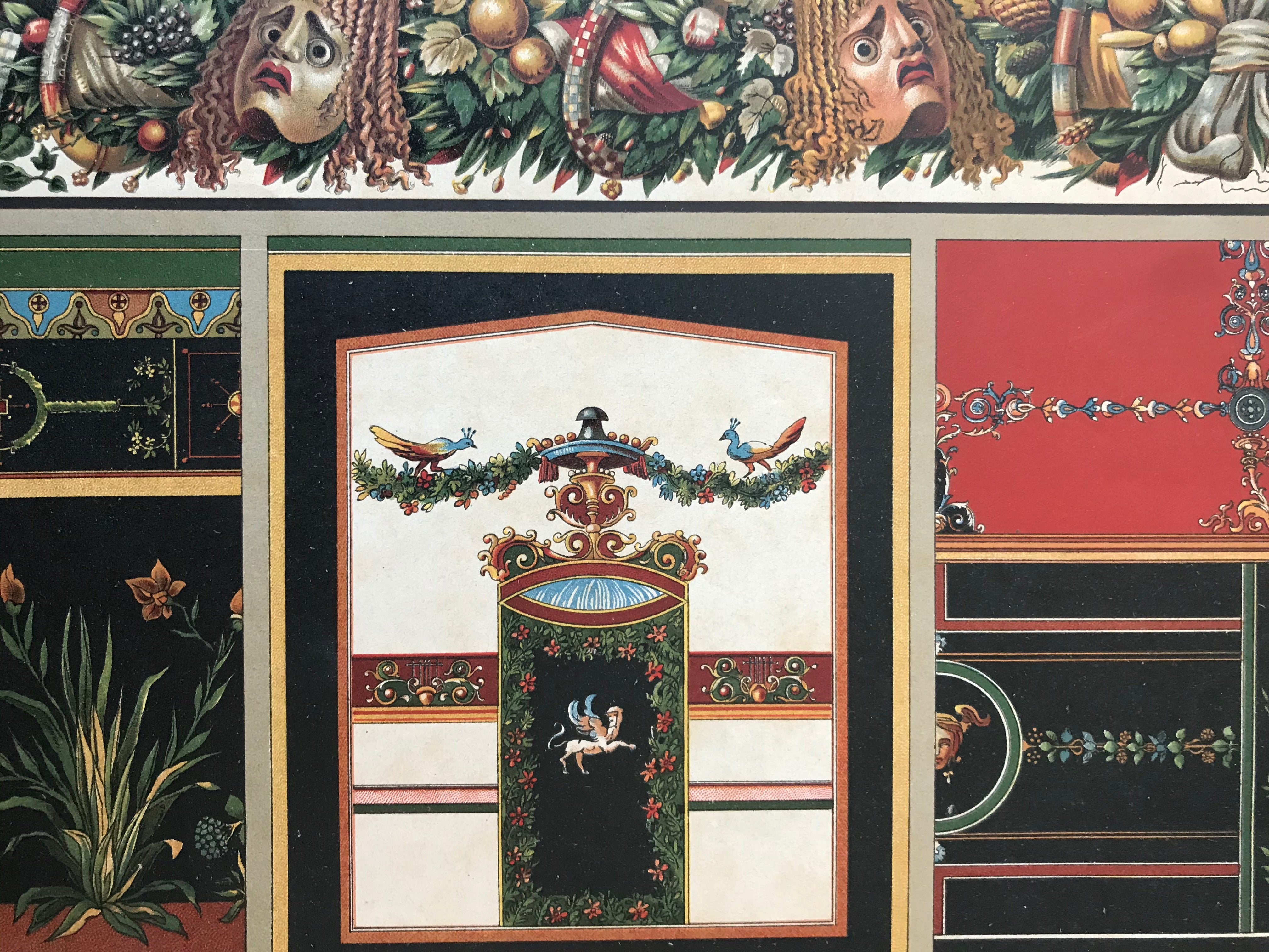 1900 Original German Art Nouveau Poster - Pompejanische Wandmalereien Wall Decor #21 | Vintage Home Decor, Office Art, Gift for Art Collectors