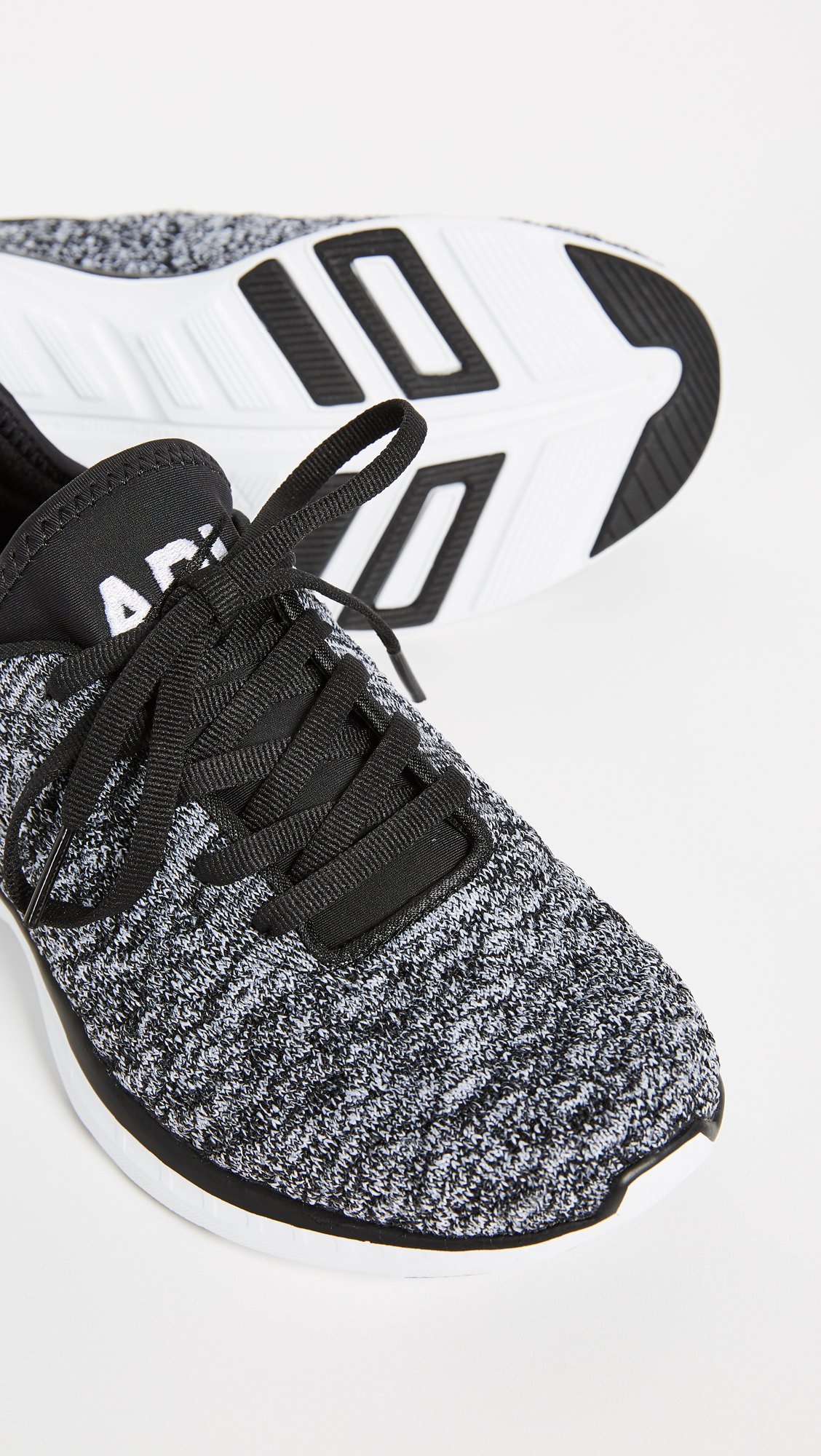 APL: Athletic Propulsion Labs Women's Techloom Phantom Running Shoes - Lightweight & Breathable Sneakers for Women, Black/White/Melange, Size 8.5 B(M) US | Perfect for Gym Workouts, Jogging & Casual Wear