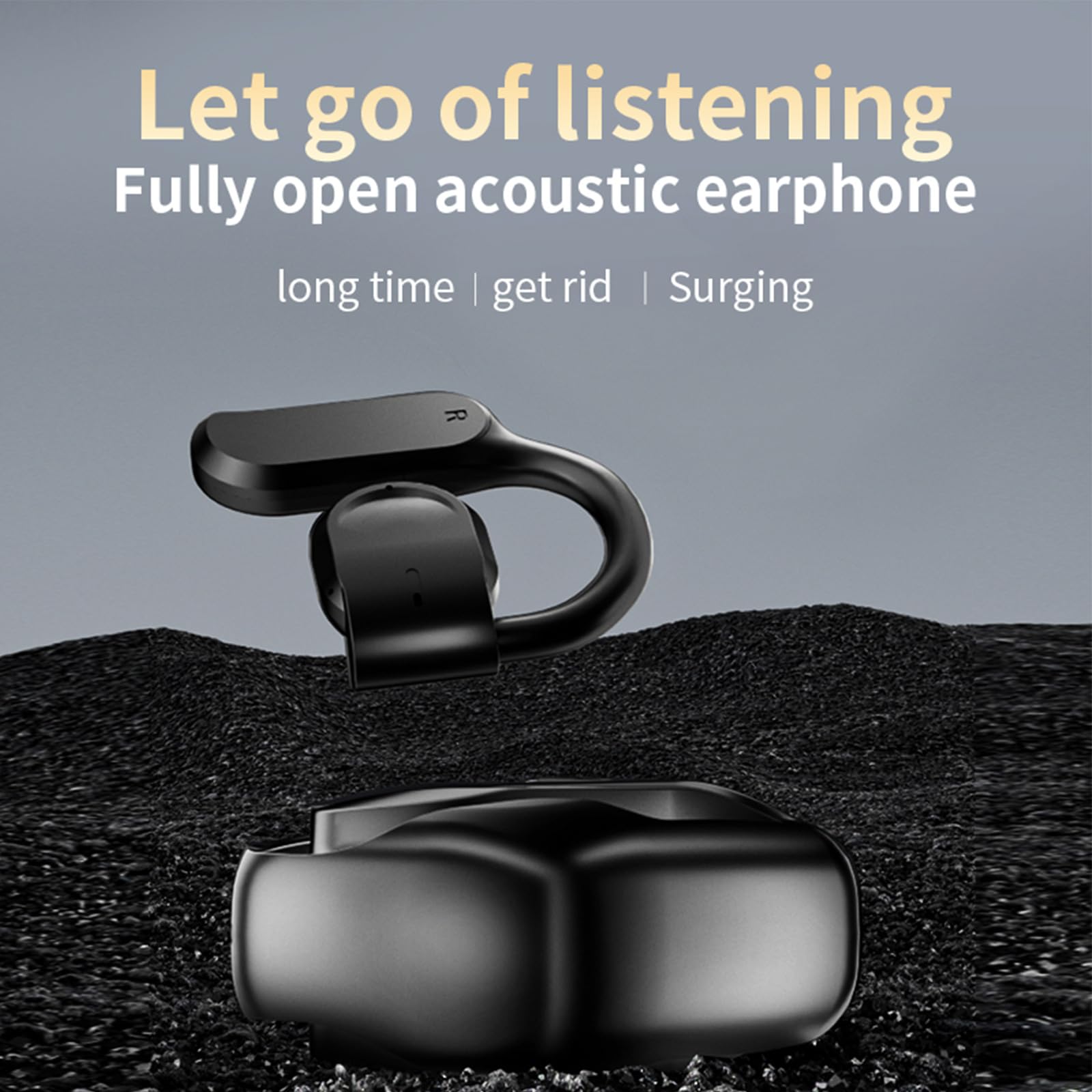 Docooler Earhook Earbuds Wireless Bluetooth 5.4 Headphones - Low Latency Gaming Earbuds with Touch Control, IPX5 Waterproof, Built-in Mic & Charging Case (White/Black) - Perfect for Workouts, Running, Gaming & Hands-Free Calls