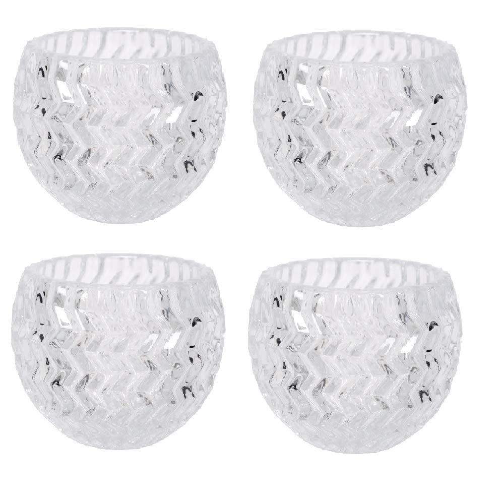 Hosley’s 72-Pack White Unscented Votive Candles & 4-Piece Clear Glass Tealight Holders (3.78 Inch Diameter) – Perfect for Weddings, Parties, Home Decor, and Romantic Ambiance