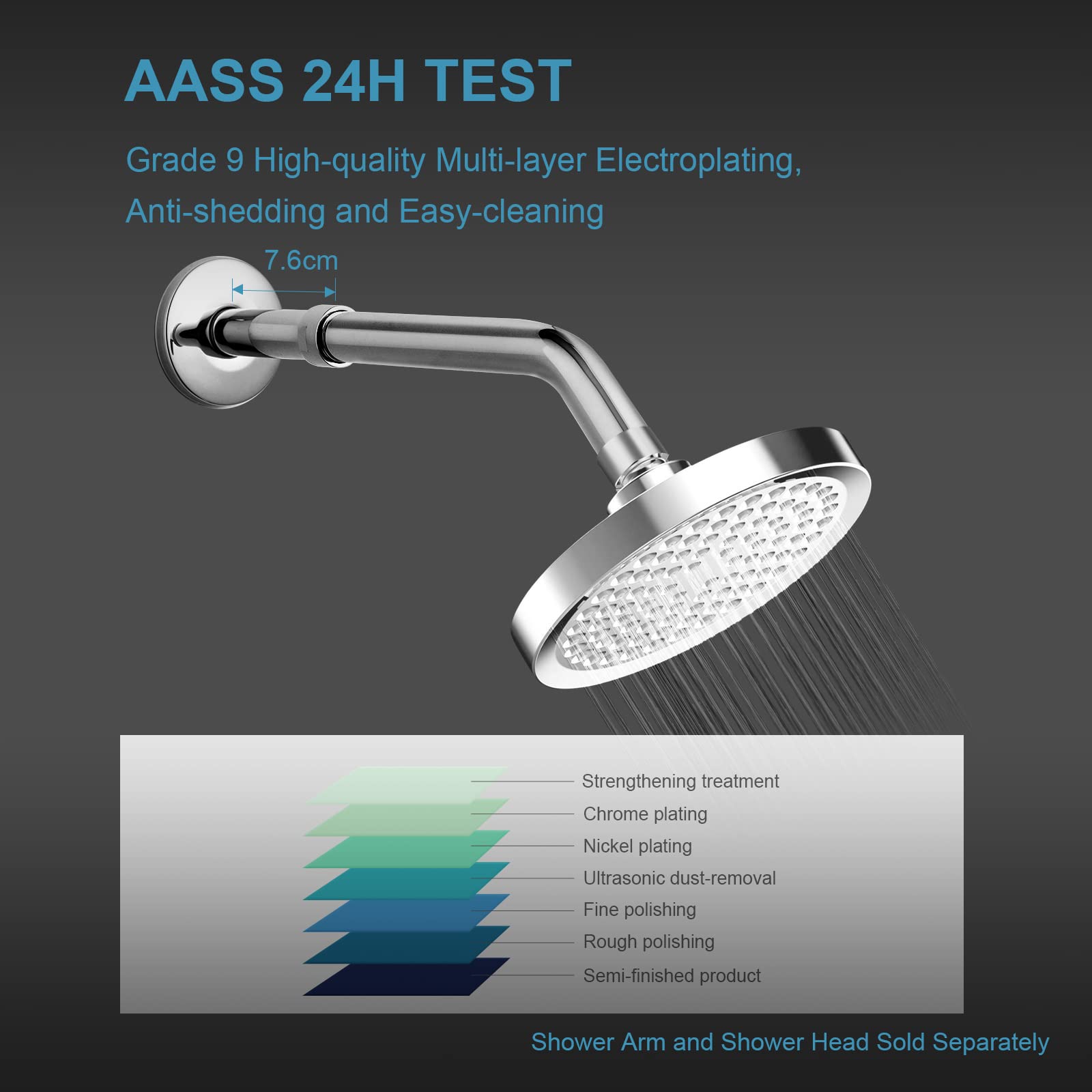 OFFO 3 Inch Chrome Shower Head Extension Arm - 304 Stainless Steel Adjustable Shower Arm for Fixed or Handheld Showerheads | Perfect for Bathroom Renovation, RV & Small Space Showers