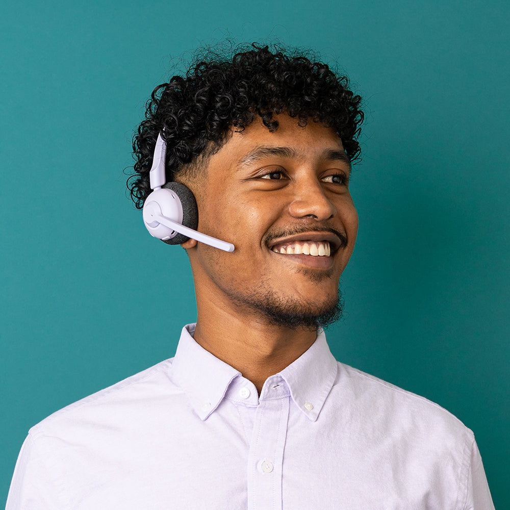 GO Work POP Wireless On-Ear Headset - Lilac Purple Bluetooth Headphones for Office, Commuting & Travel