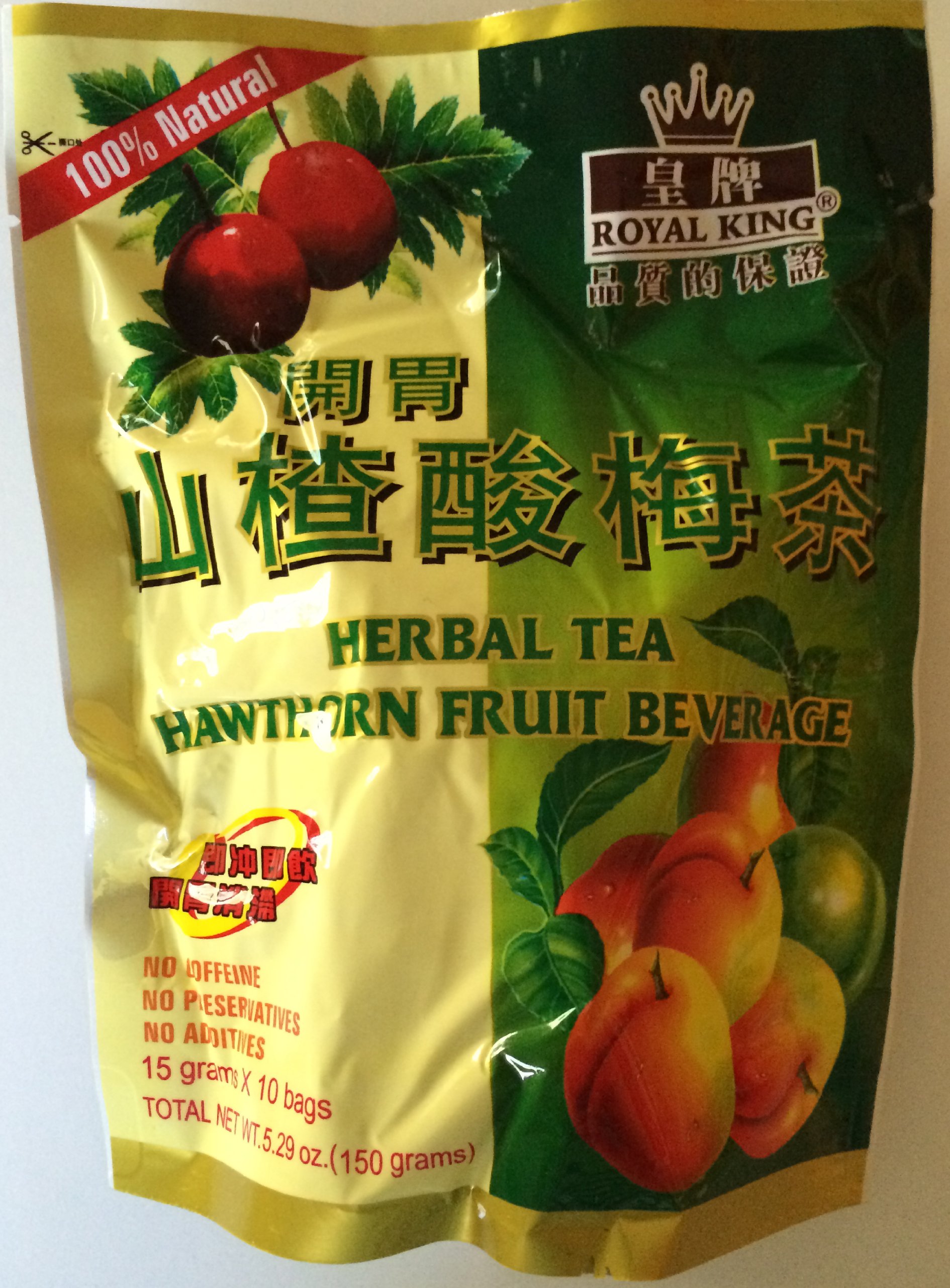 Premium Hawthorn Fruit Tea - 15g X 10 Bags - Natural Digestive Aid & Relaxing Herbal Tea for After Meals & Evening Wellness
