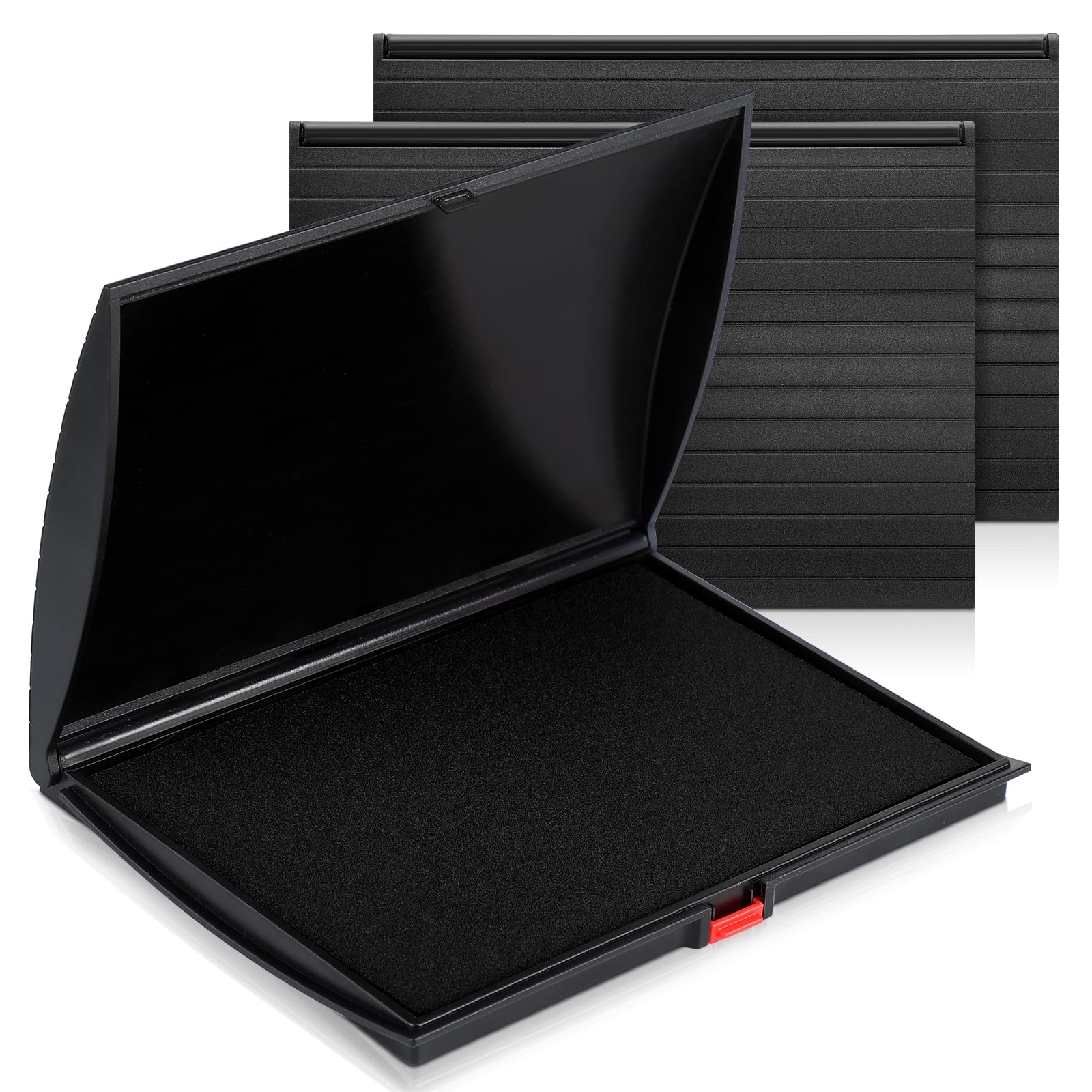 3 Pack 5x7 Inch Classic Black Ink Pads for Stamps - Non-Toxic, Quick-Drying Stamp Ink for Office, Home, Crafting & DIY Projects (Perfect for Document Signing, Scrapbooking & Rubber Stamps)