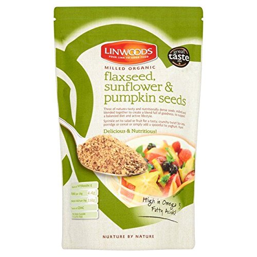 Organic Flaxseed, Sunflower & Pumpkin Seeds Mix by Linwoods - 425g (0.94lbs) | Nutrient-Rich Superfood for Smoothies, Yogurt & Baking | USDA Certified, Non-GMO, Vegan-Friendly