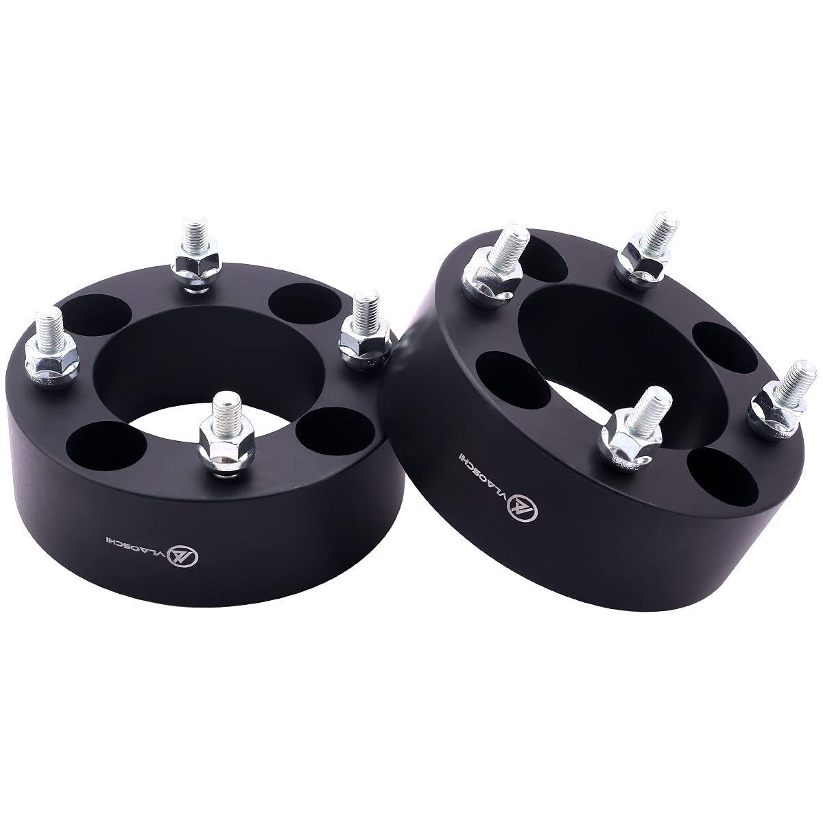 VLAOSCHI 2 Inch Black Forged ATV Wheel Spacers 4x115 Bolt Pattern with 10x1.25 Studs - Compatible with Yamaha Arctic-Cat 4 Lug 4/115 Models (300 400 500 Prowler XT 550 650 700, Raptor 125 350 660R 700) - Heavy Duty Wheel Adapters for Off-Roading & Trail Riding - Pack of 4