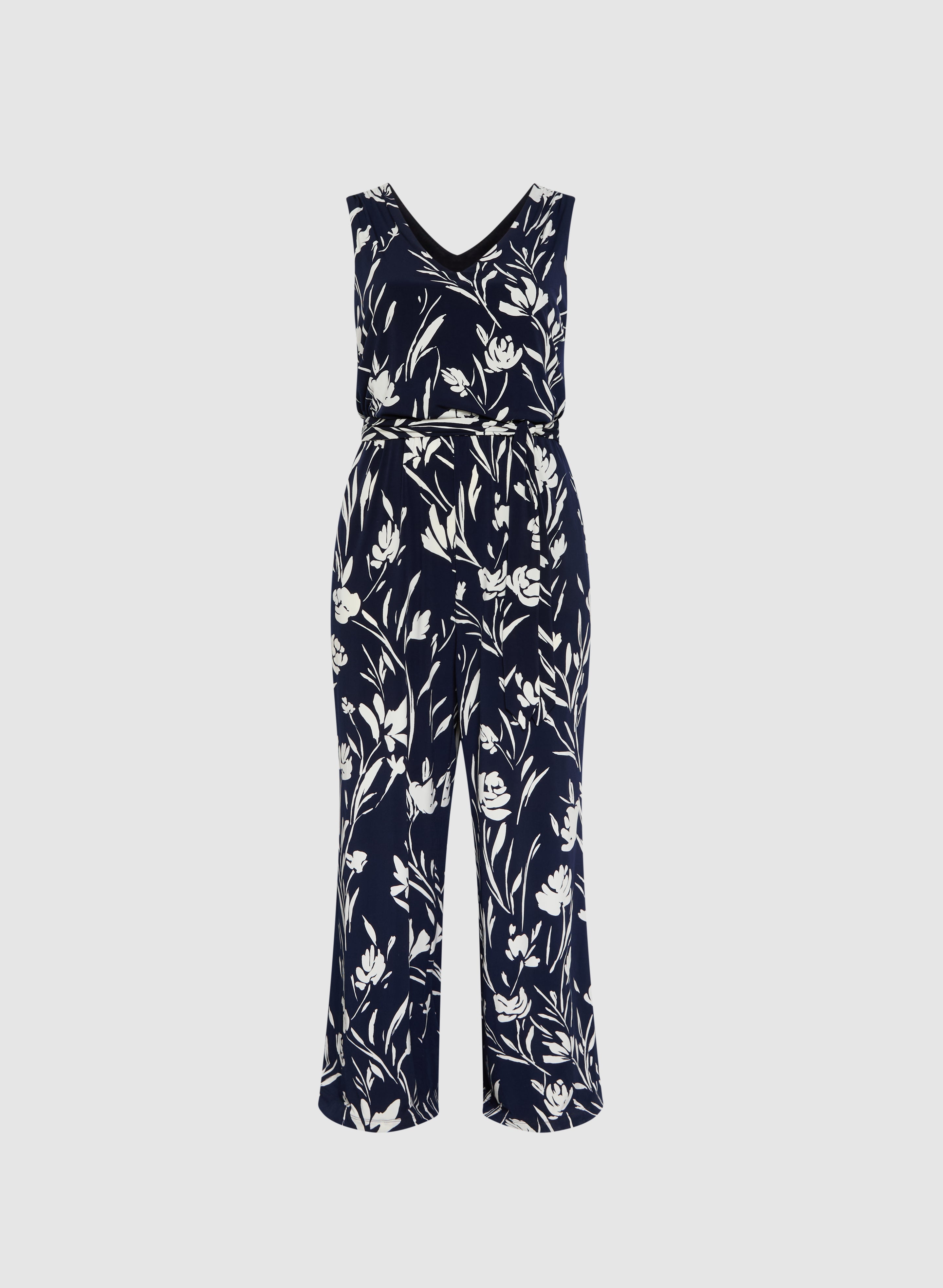 Floral Print Braided Belt Jumpsuit for Women - Summer Boho Chic Romper with Adjustable Waist - Perfect for Beach Vacations, Music Festivals & Date Nights