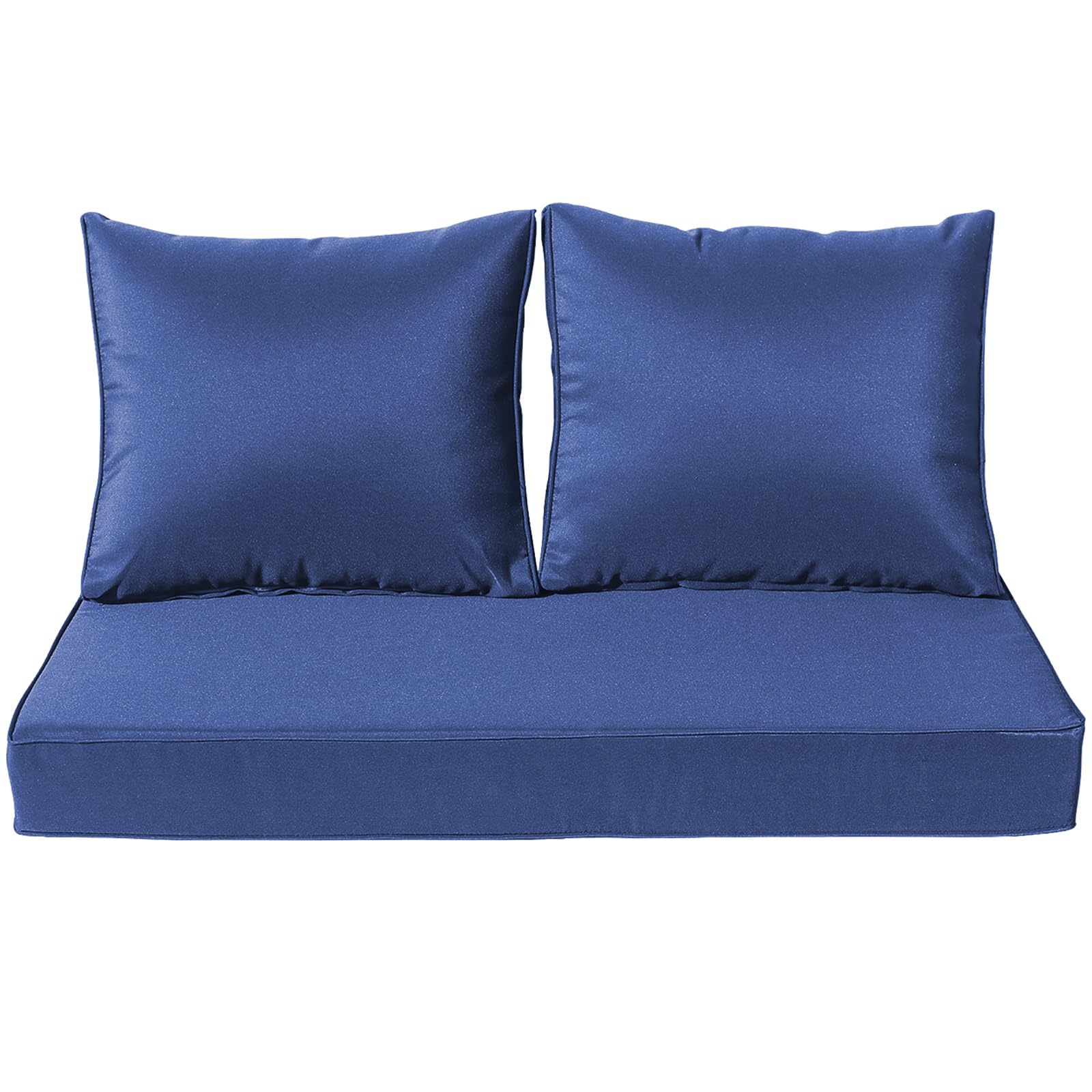 Waterproof Outdoor Loveseat Cushion Cover - Navy Blue (46x26x4/25x21 Inches) - Durable Patio Furniture Protector for Rain, Sun & Weather - Perfect for Deck, Garden, Poolside & Backyard Relaxation