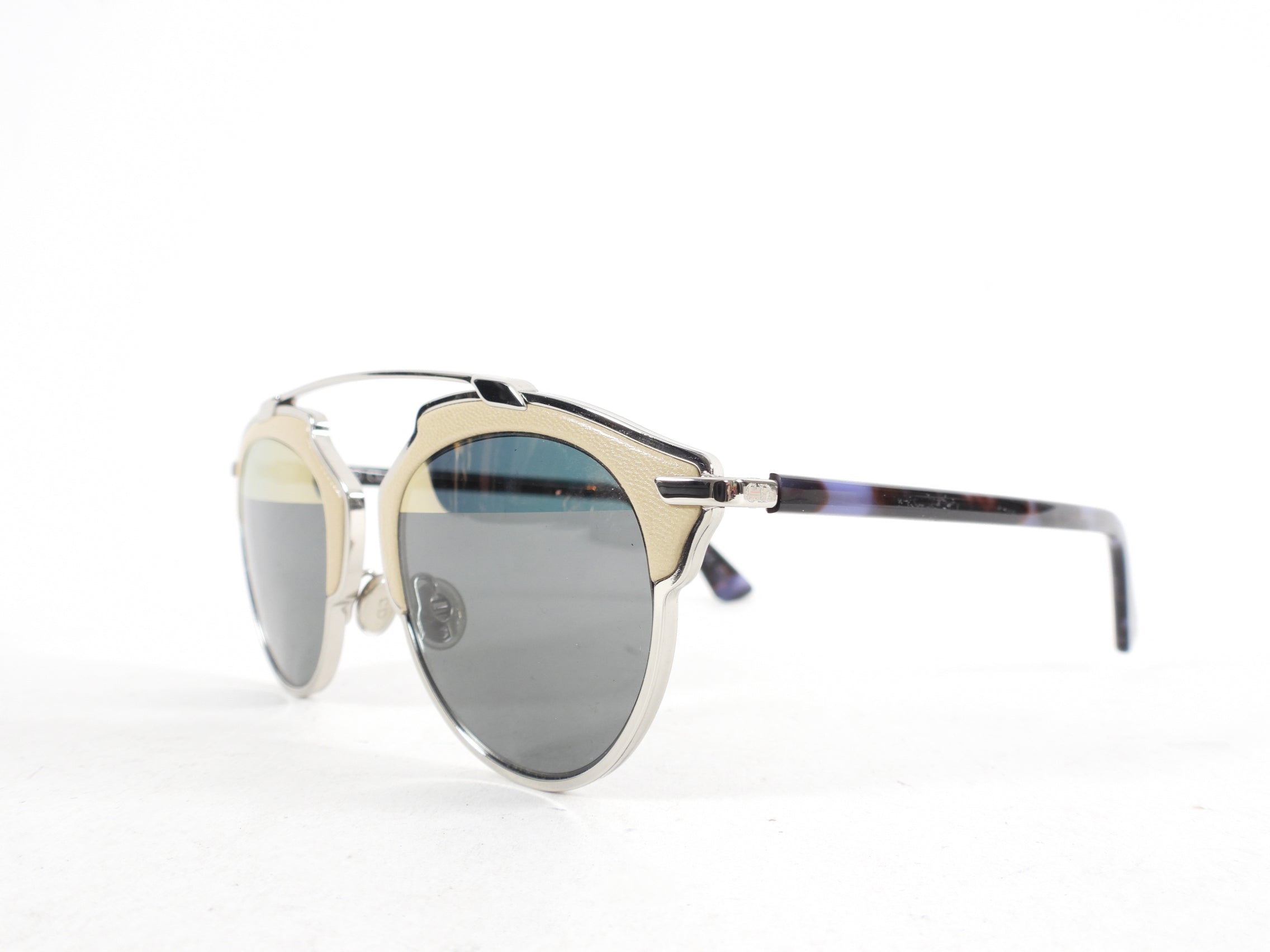 Dior So Real Beige and Silver Sunglasses for Women - Luxury Designer Shades for Fashion & Outdoor Activities