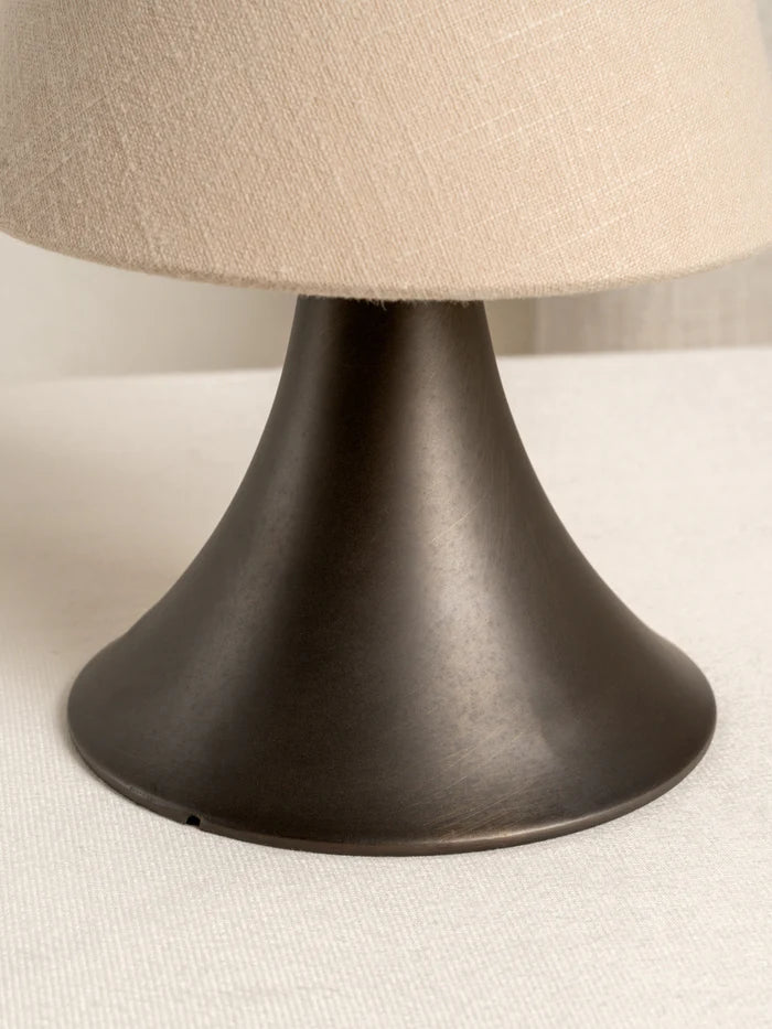 Elegant Bronze & Linen Rechargeable Table Lamp - Modern Home & Office Decor - Perfect for Bedside, Living Room, or Study Lighting