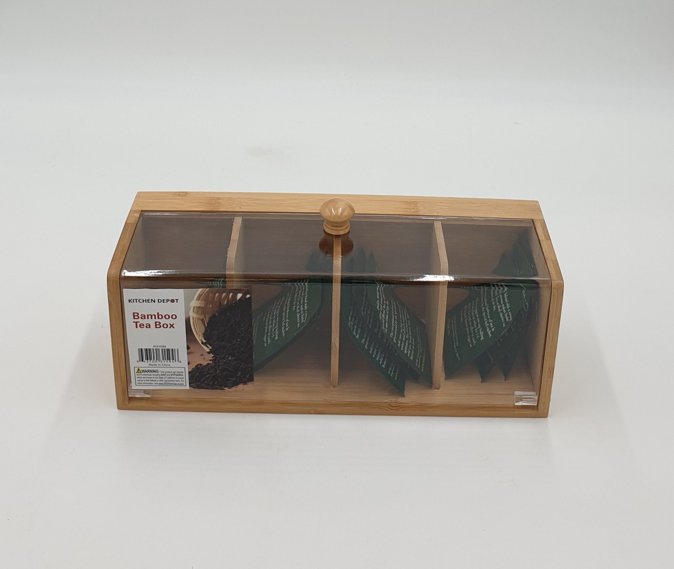 Premium Bamboo Tea Storage Box - 11.5x5x4 Inches (8-Pack) | Eco-Friendly Tea Organizer for Kitchen, Office & Gift Giving | Perfect for Loose Leaf Tea, Herbs & Spices