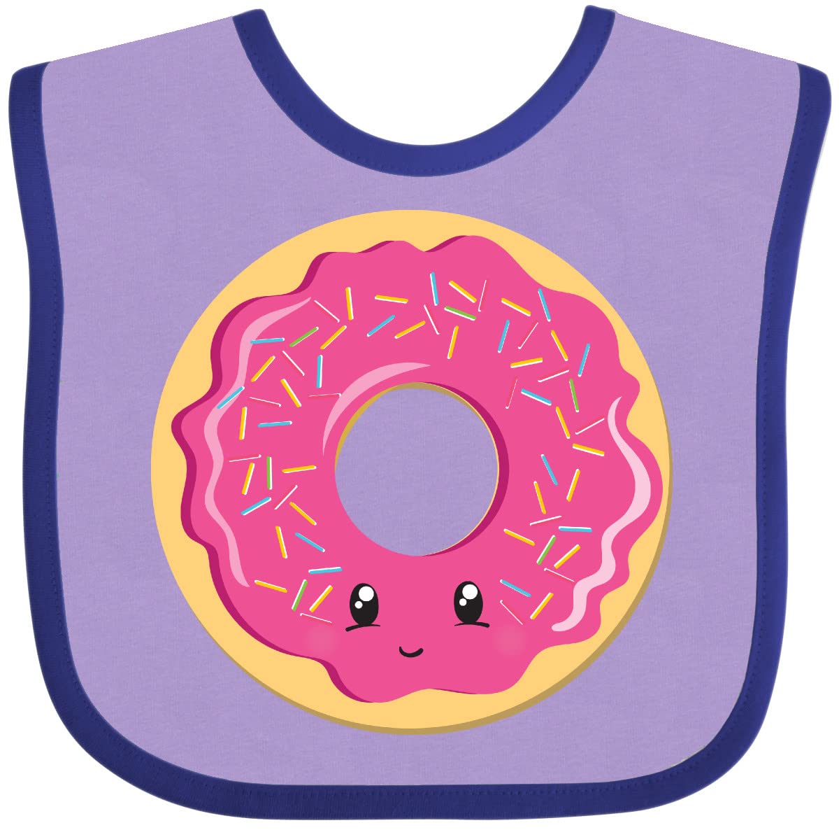 Inktastic Hot Pink Donut Baby Bib - Soft Cotton Drool Bib for Infants & Toddlers - Perfect for Feeding Time, Daycare, and Photo Shoots