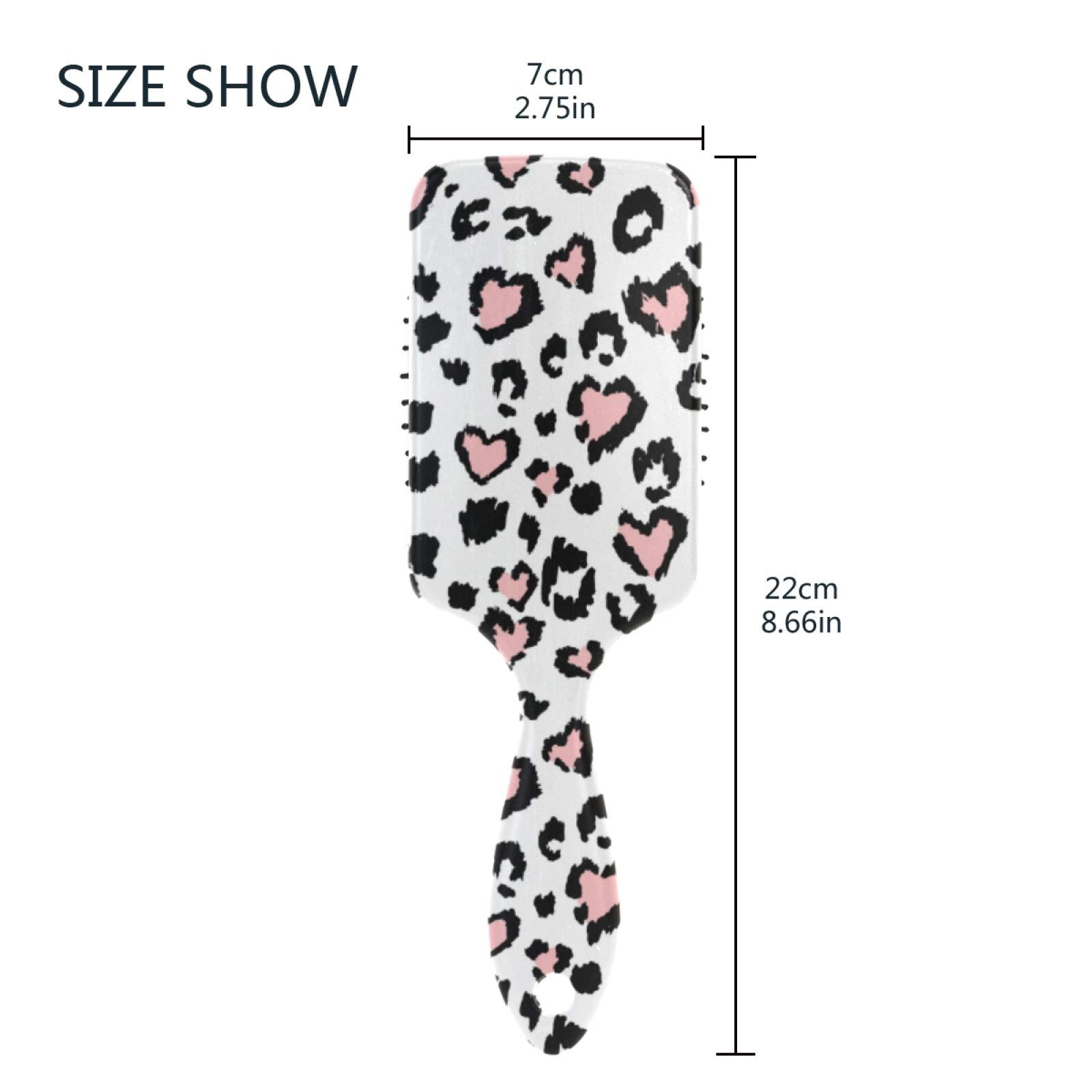 Leopard Print Detangling Hair Brush for Women & Men - Plastic Paddle Brush for Smooth, Tangle-Free Hair - Perfect for Daily Styling, Salon Use & Travel