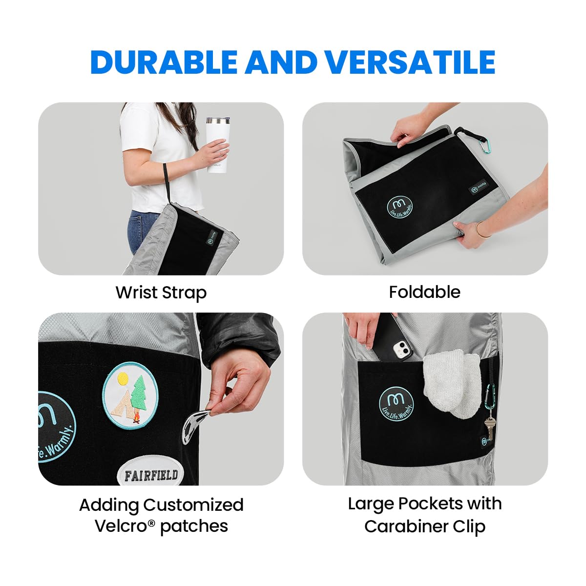 Mozy Wearable & Weatherproof Outdoor Blanket - Lower Body Thermal Wrap for Superior Warmth | Perfect for Camping, Hiking, and Winter Sports | Waterproof & Windproof Travel Blanket